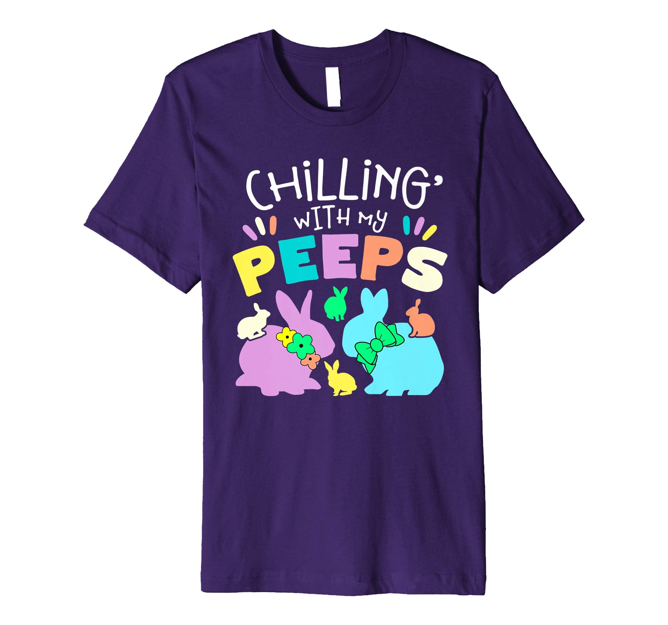 Chillin With My Peeps Happy Easter Kids Boys Girls T Shirt