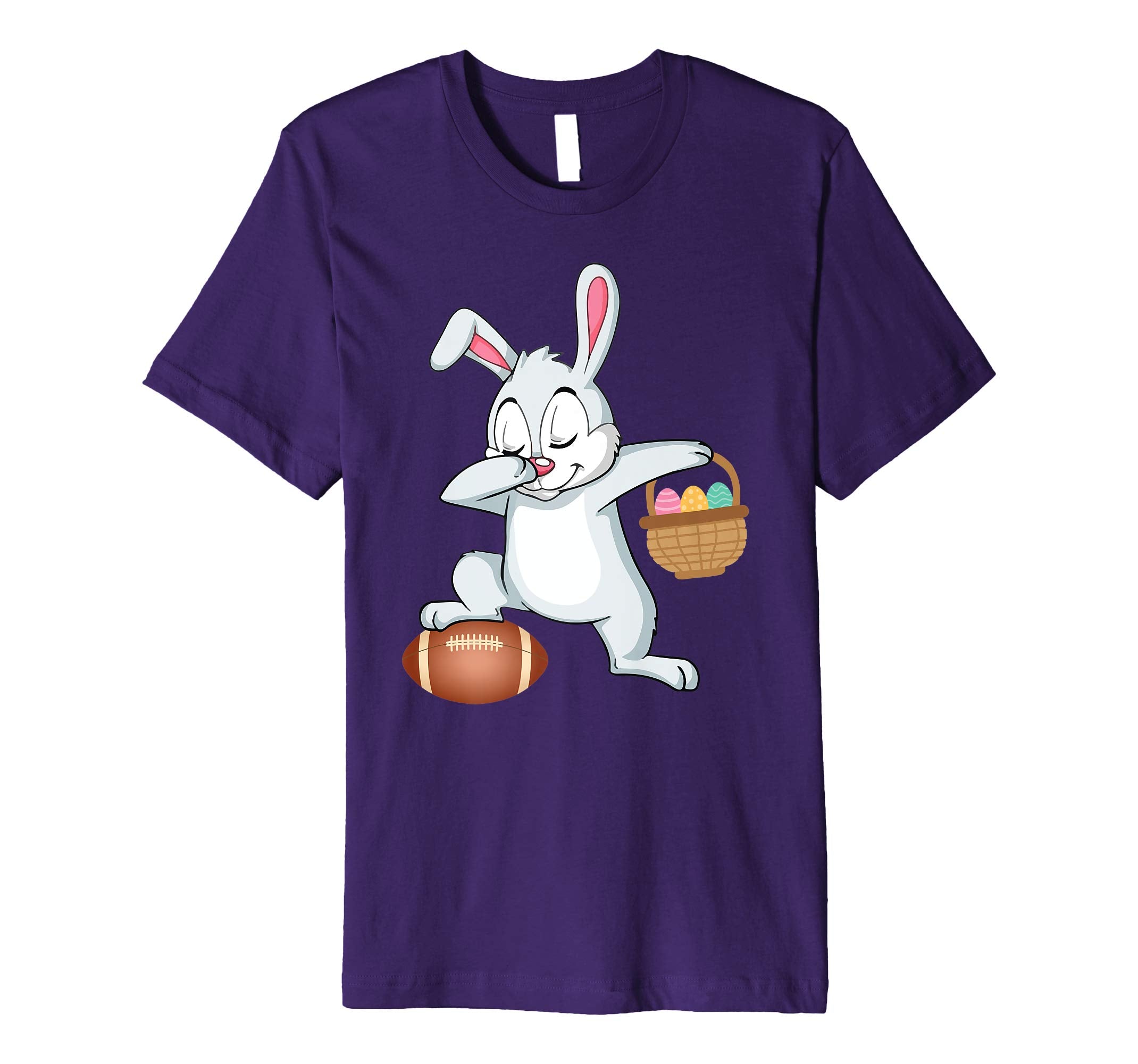 Bunny Rabbit With Easter Eggs Dabbing Playing Football Shirt