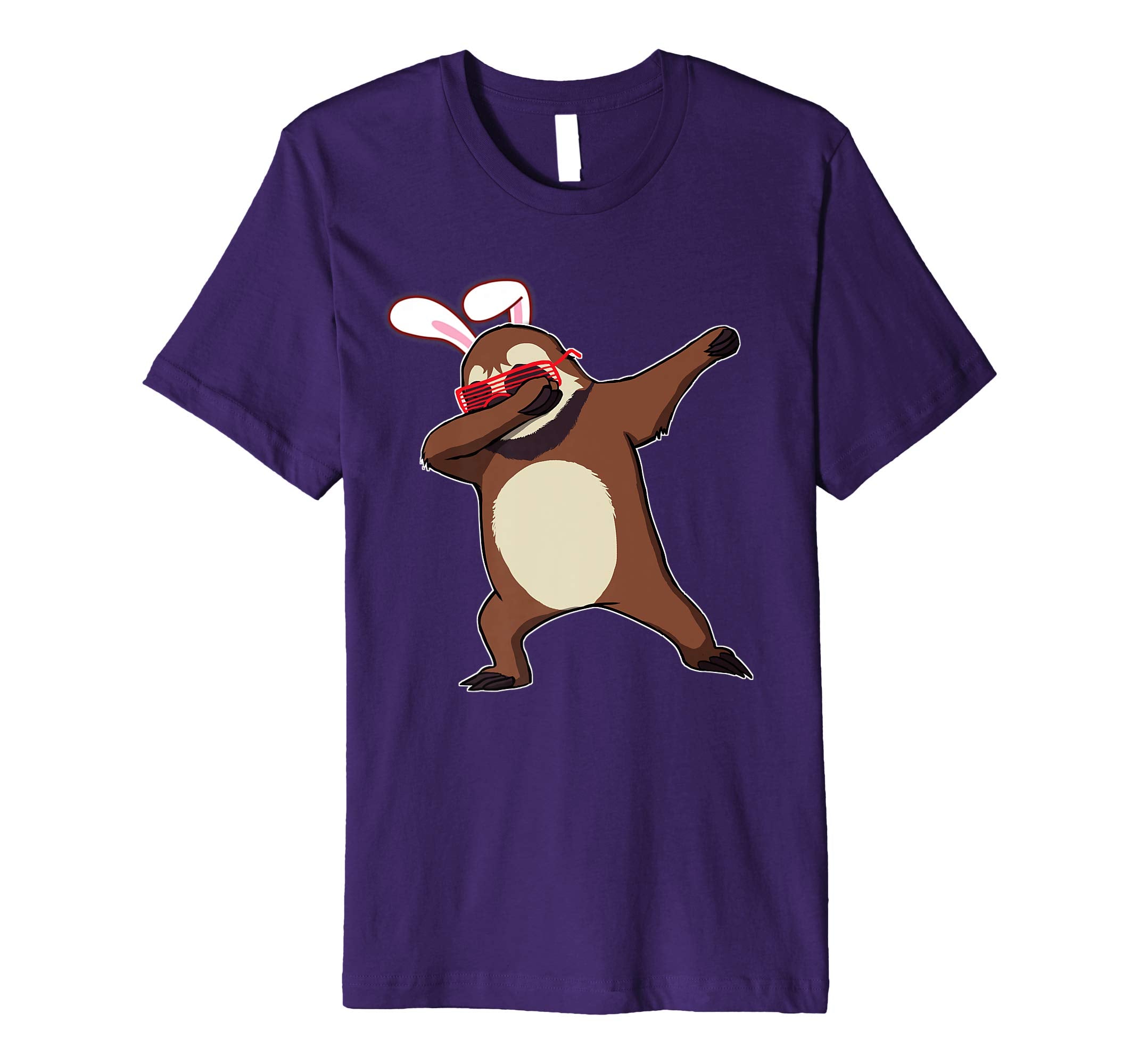 Easter Bunny Dabbing Sloth Tshirt Rabbit Ears Animal Gift