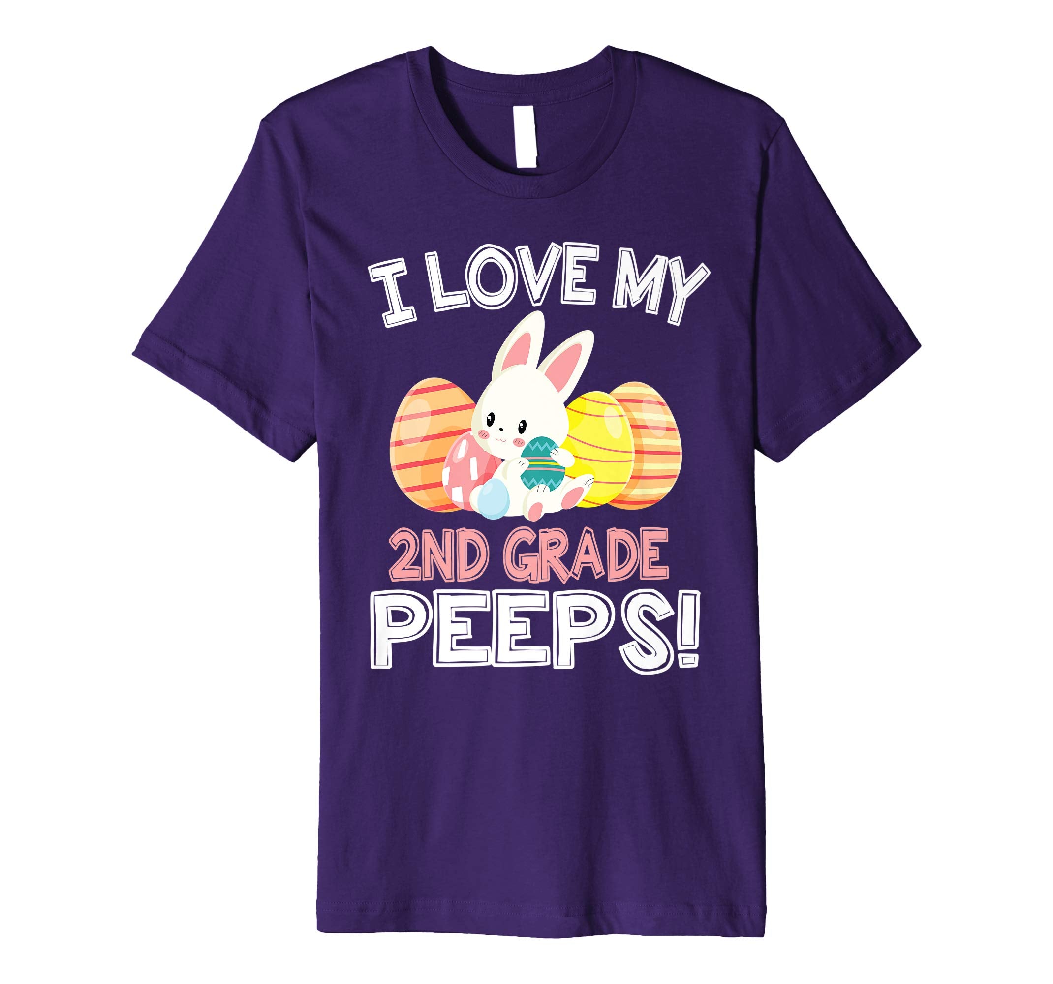 Rabbit &amp; Easter Eggs I Love My 2ND Grade Peeps Teacher Shirt