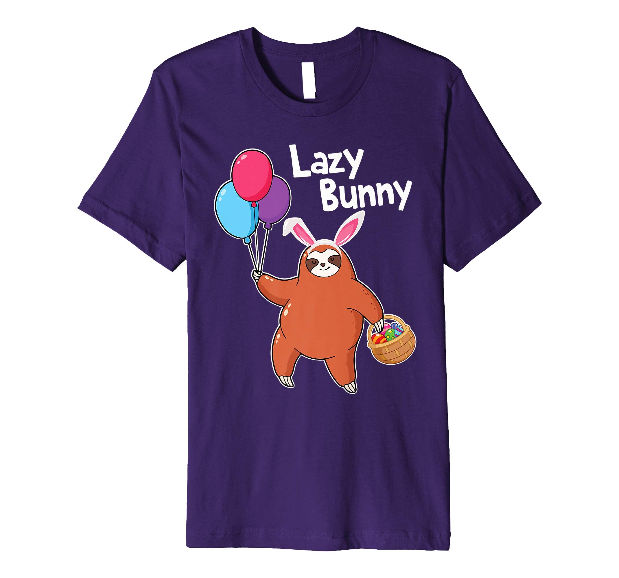 Sloth Playing Balloons Easter Eggs Happy Shirt Lazy Bunny