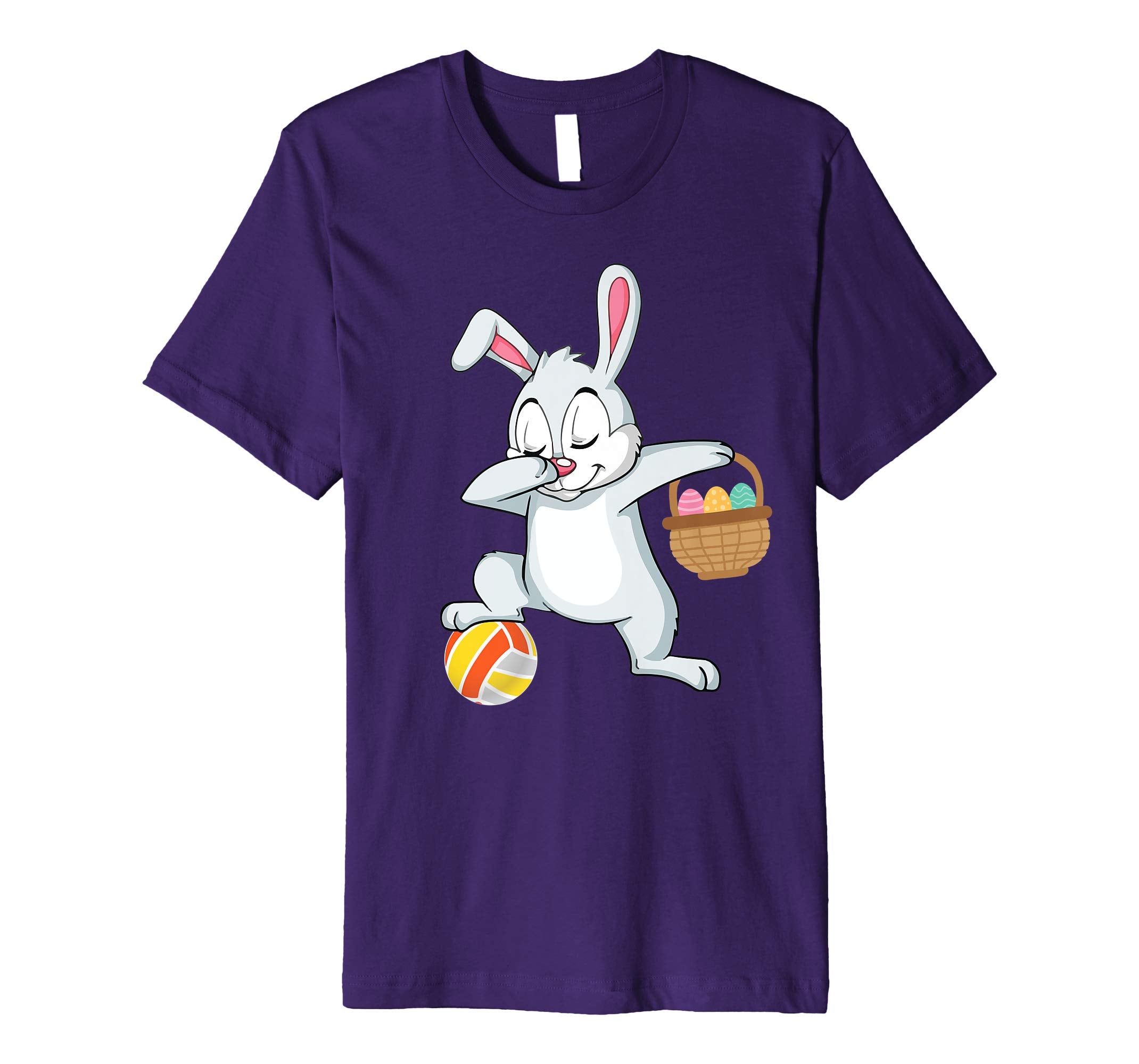 Bunny Rabbit &amp; Easter Eggs Dabbing Playing Volleyball Shirt