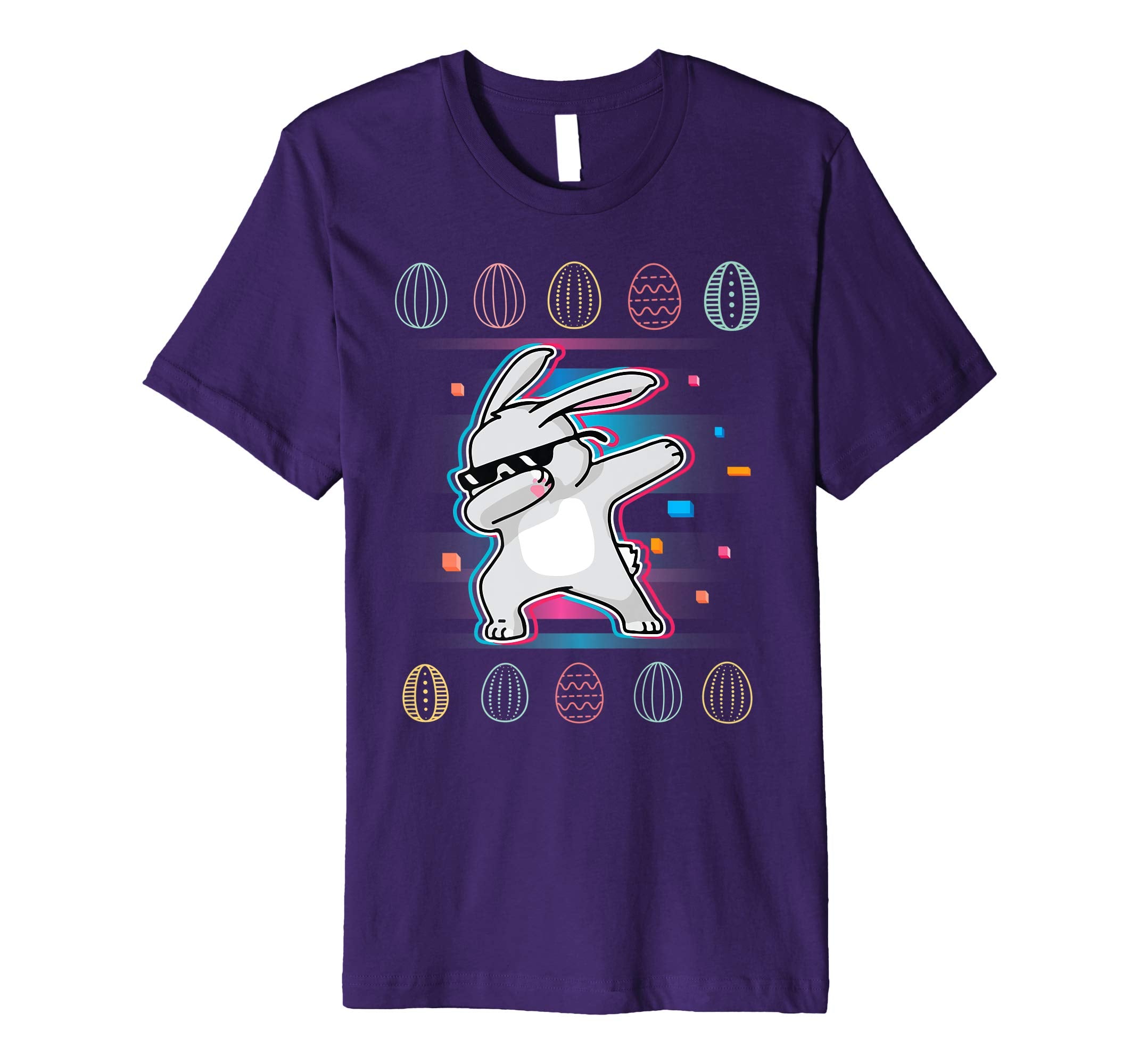 Vintage Rabbit Bunny Dabbing Around Easter Eggs Retro Shirt