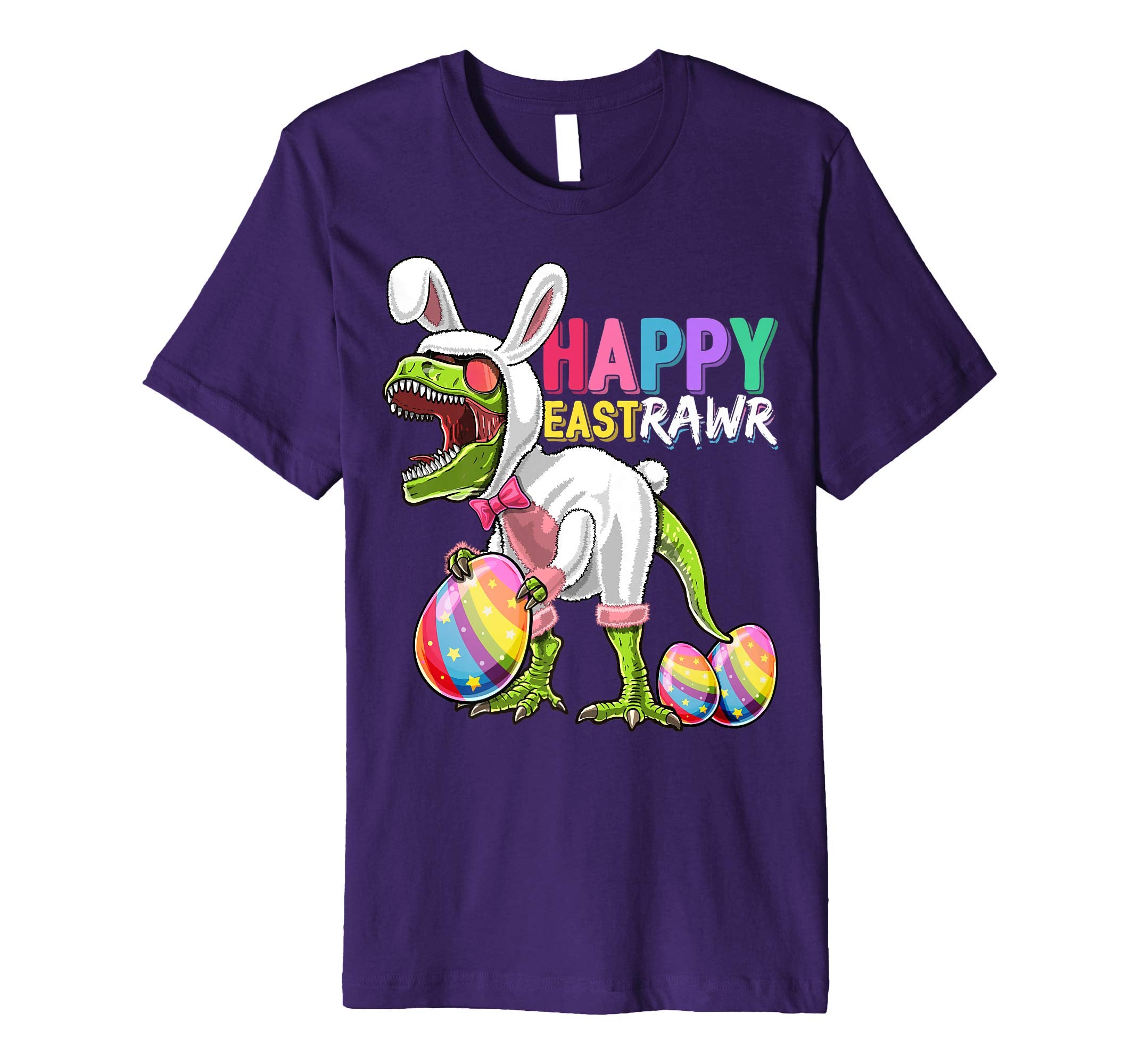 Happy Eastrawr T Rex Dinosaur Easter Bunny Egg Shirt Kids