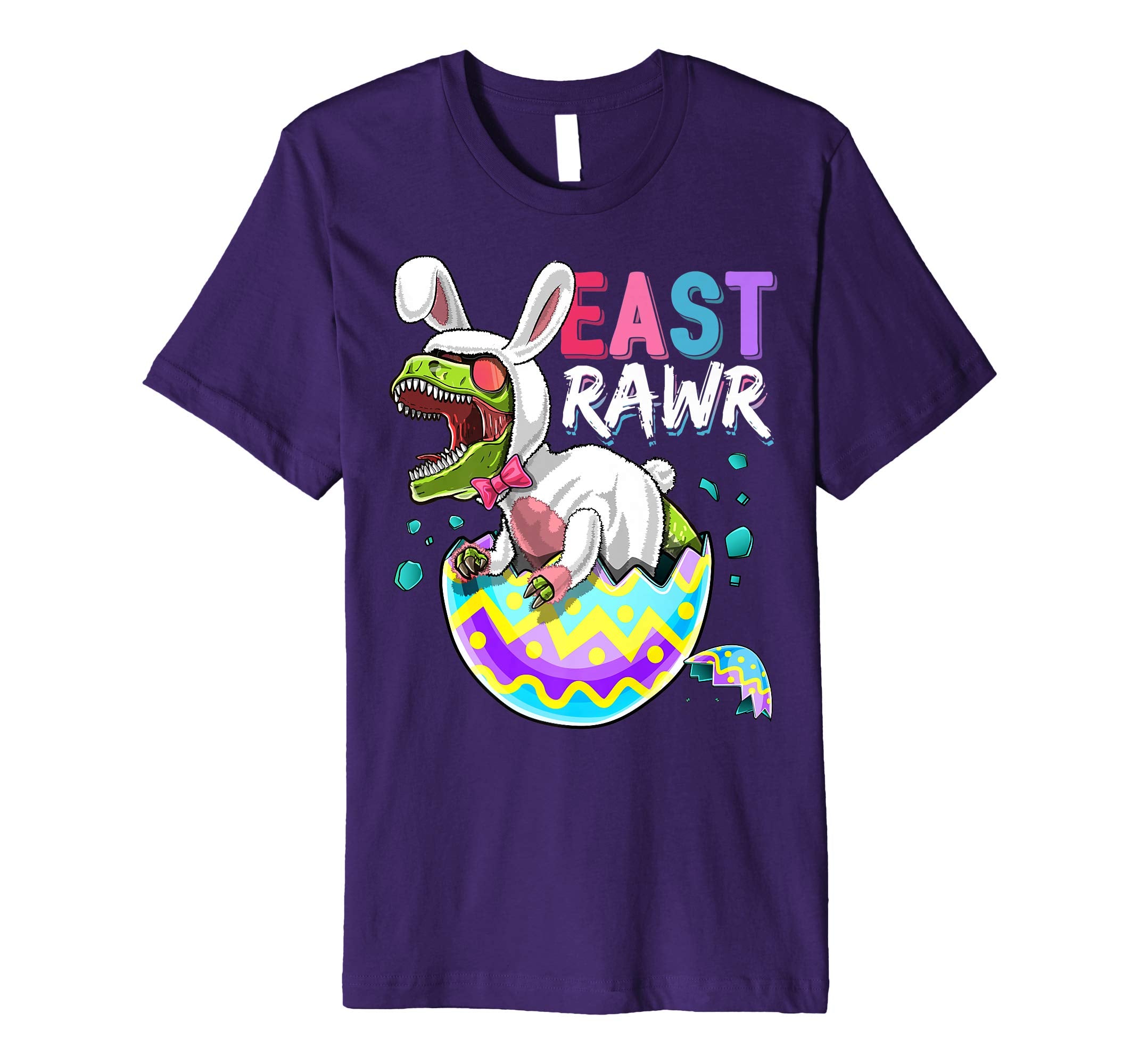 Happy Eastrawr T Rex Dinosaur Easter Bunny Egg Shirt Kids