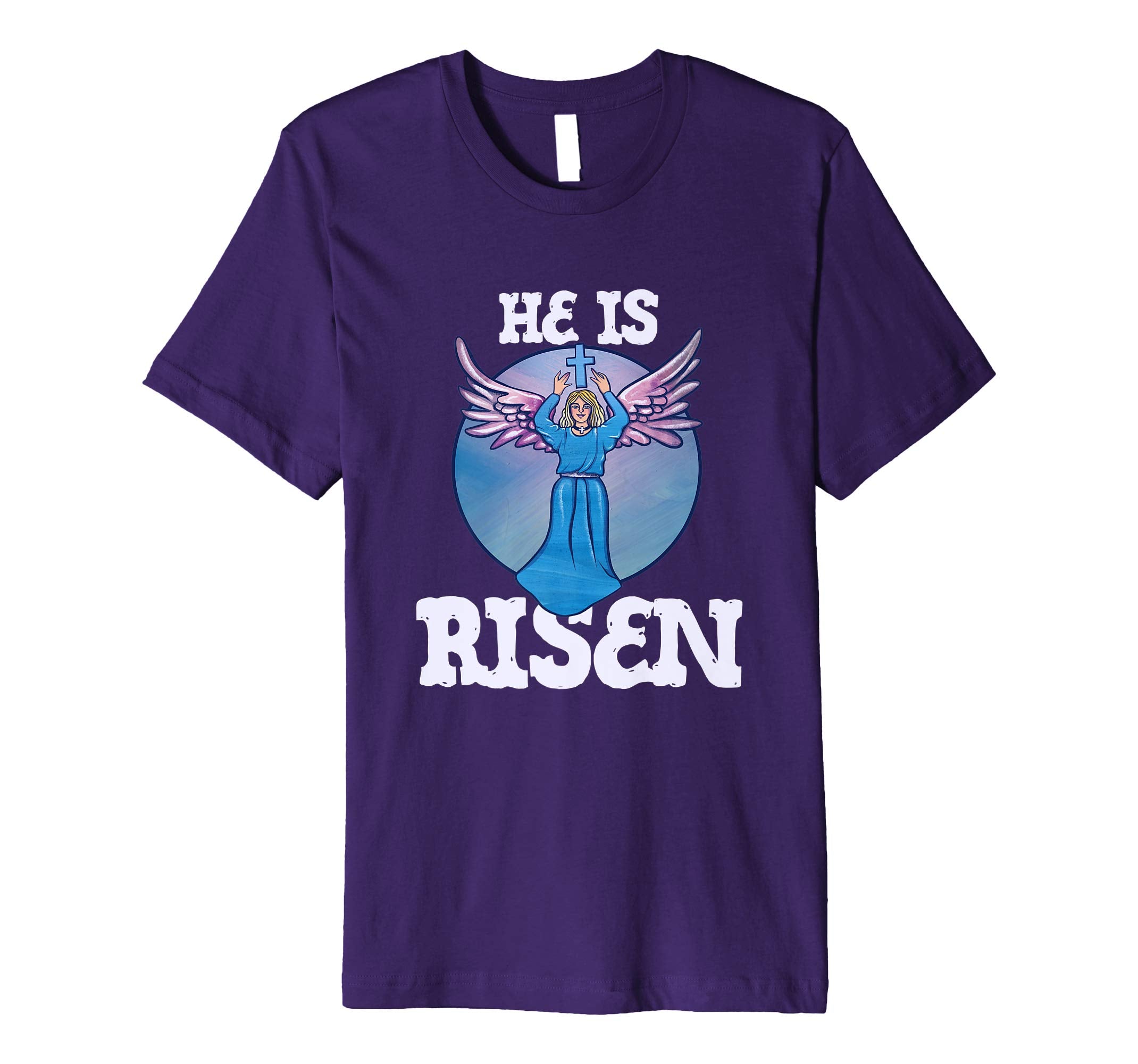 He is Risen t-shirt Christian Easter Sunday Angel Artwork
