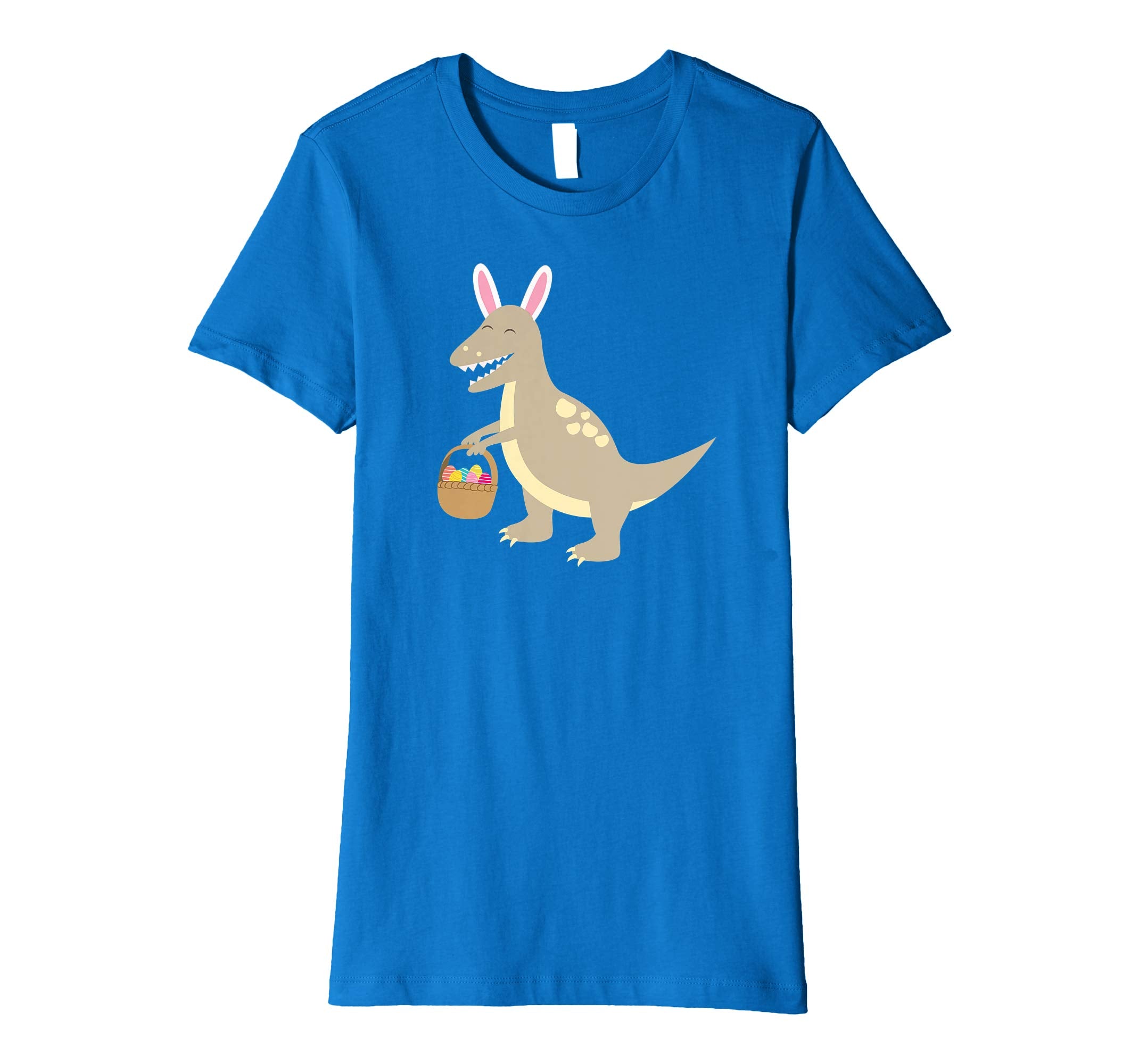 Velociraptor With Bunny Ears T Shirt Basket Of Easter Egg