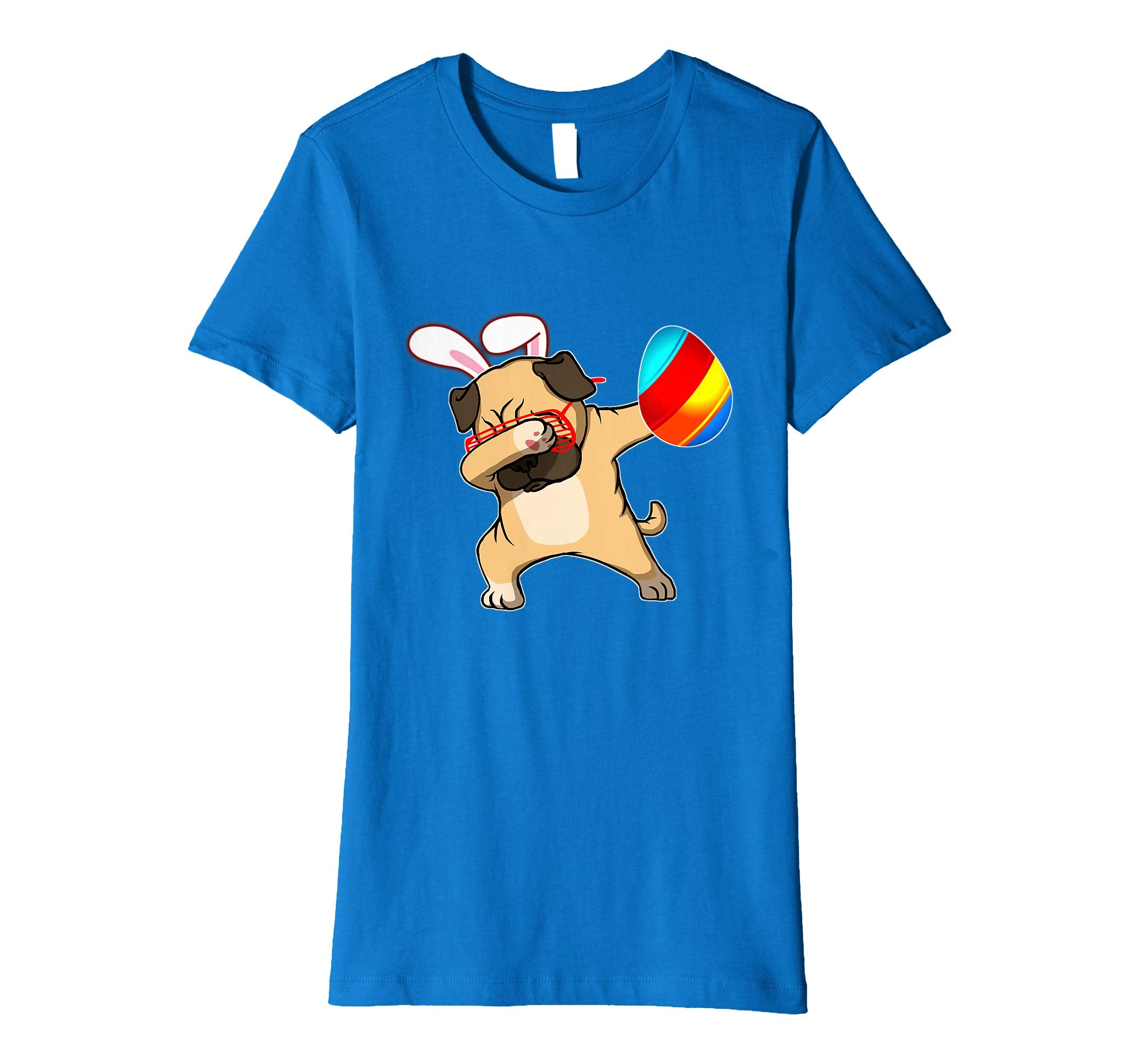 Easter Bunny Dabbing Pug Dog Tshirt Egg Ears Animal Gift