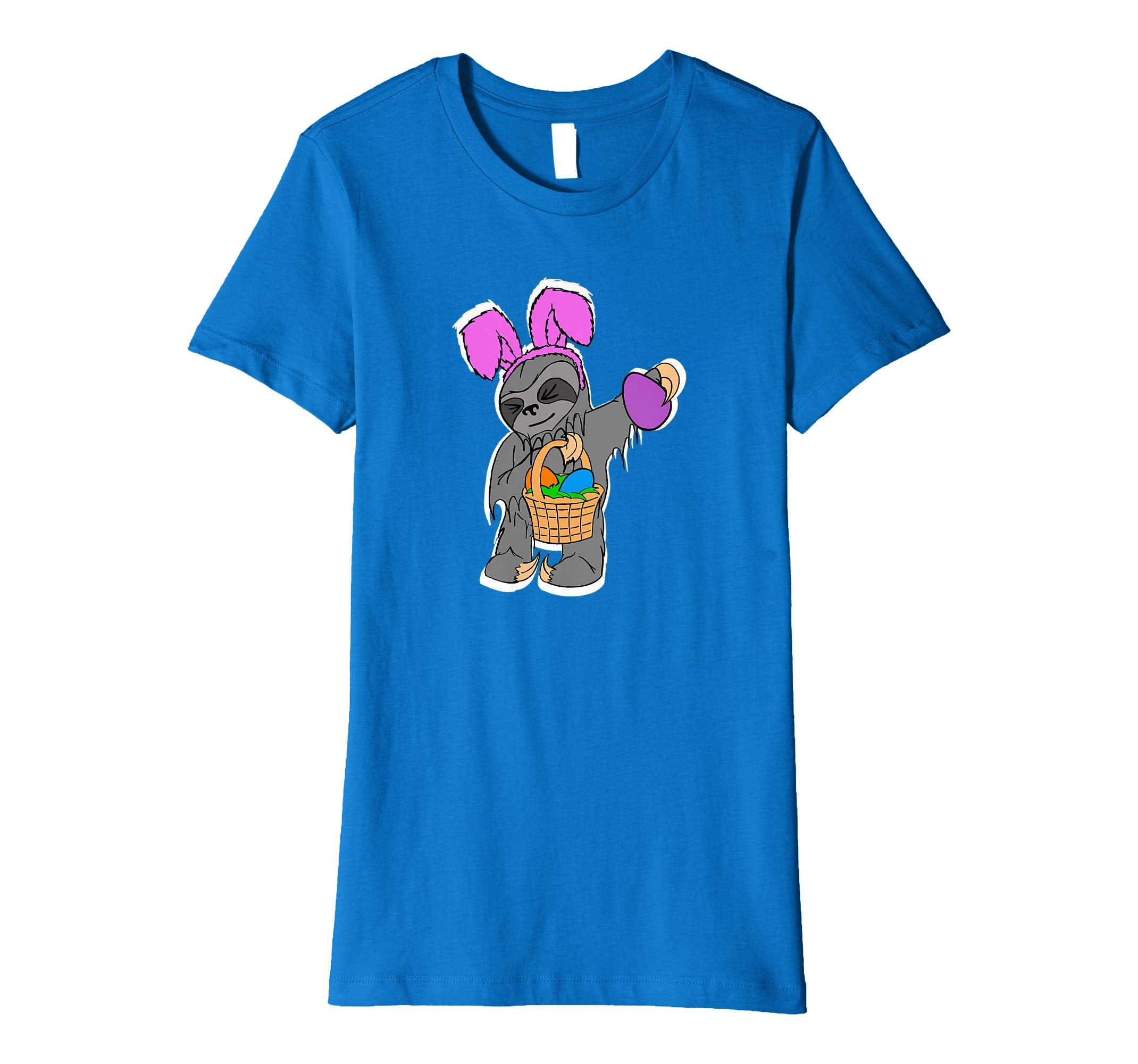 Womens Funny Sloth Bunny Shirt Cute Easter Basket Gift Idea