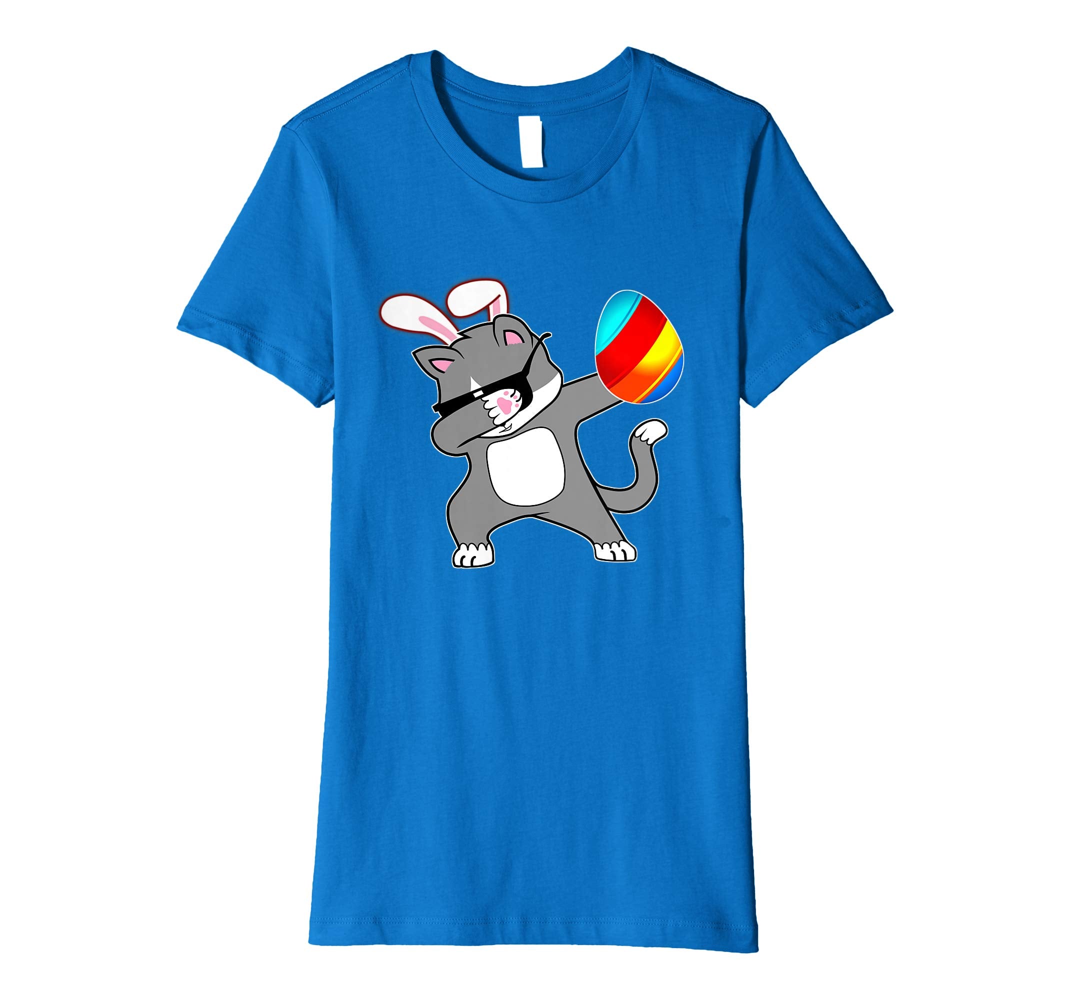 Easter Bunny Dabbing Kitty Cat Tshirt Egg Ears Animal Gift