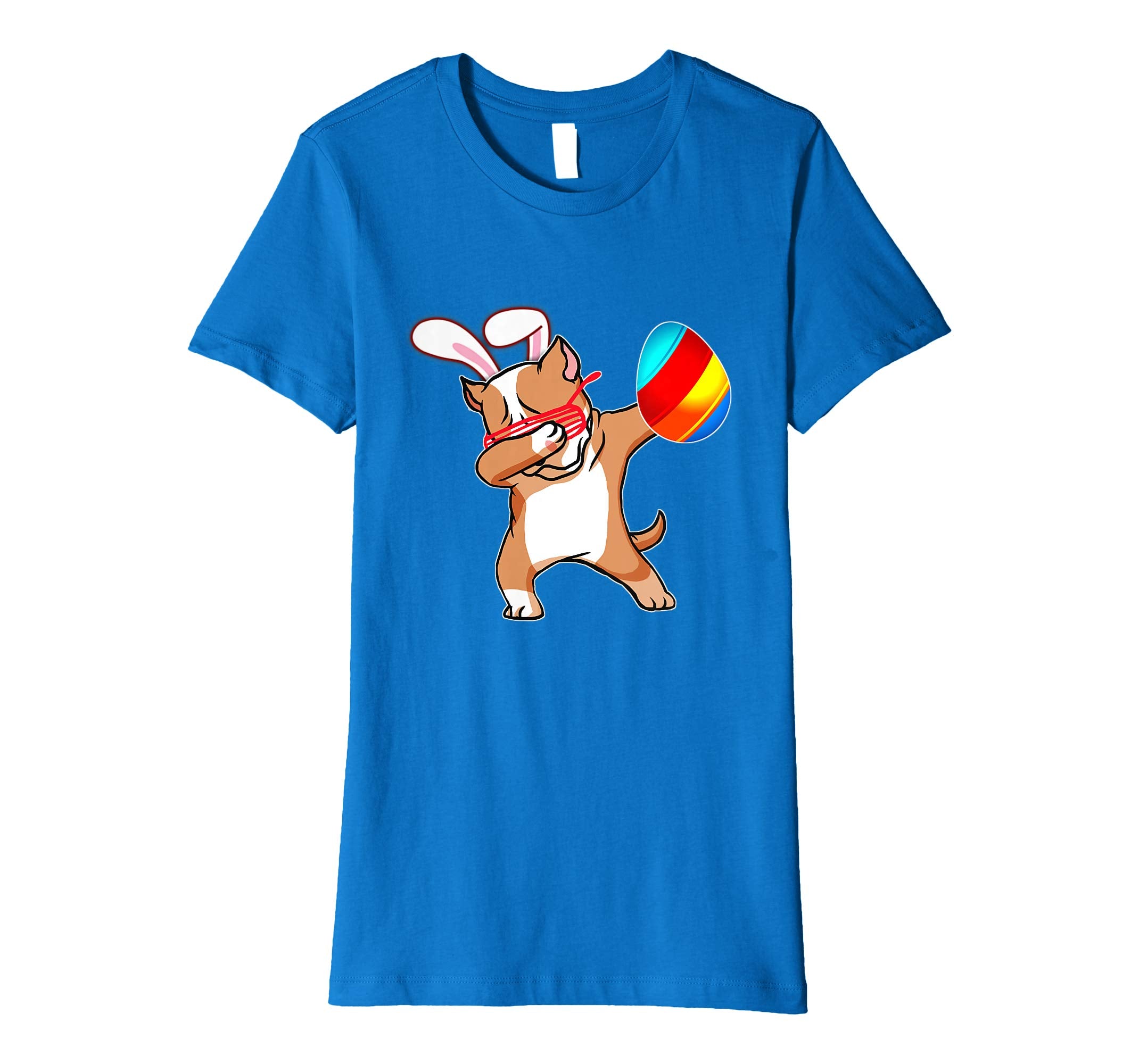 Easter Bunny Dabbing Pitbull Dog Tshirt Egg Ears Animal Gift