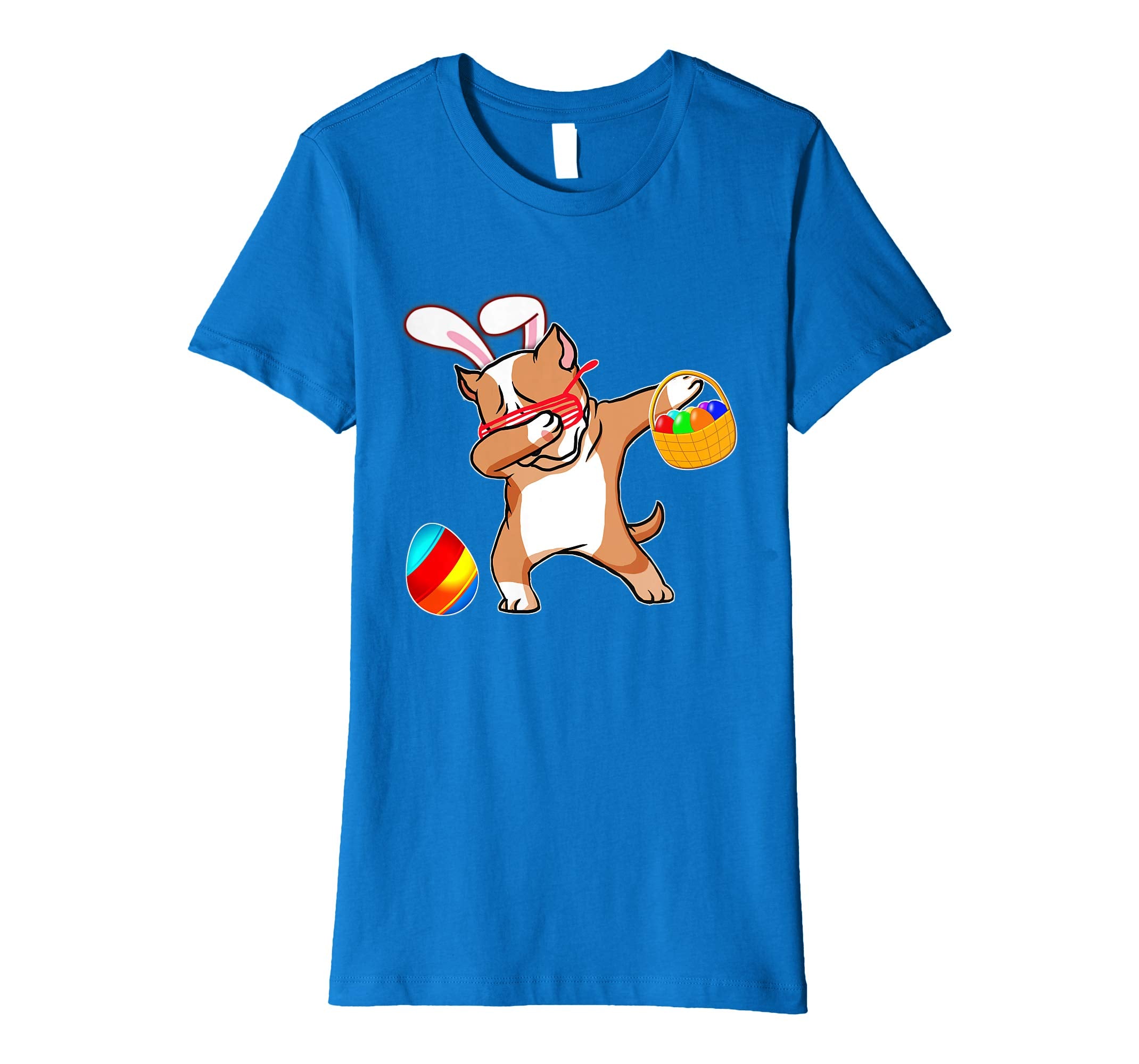 Easter Bunny Dabbing Pitbull Dog Tshirt Easter Egg Basket