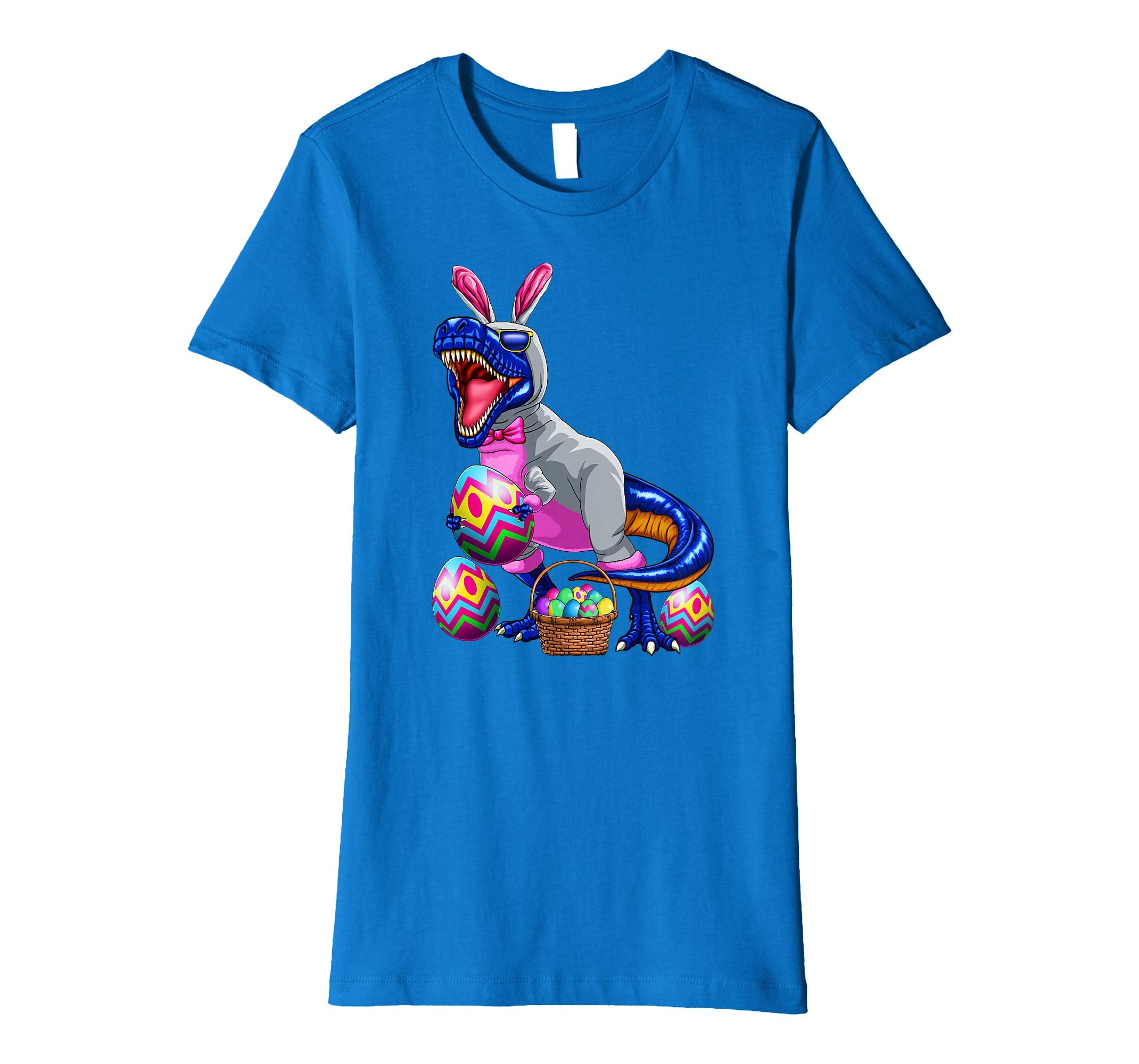 Easter T Rex Dinosaur Shirt Kids Boys Bunny Basket Eggs