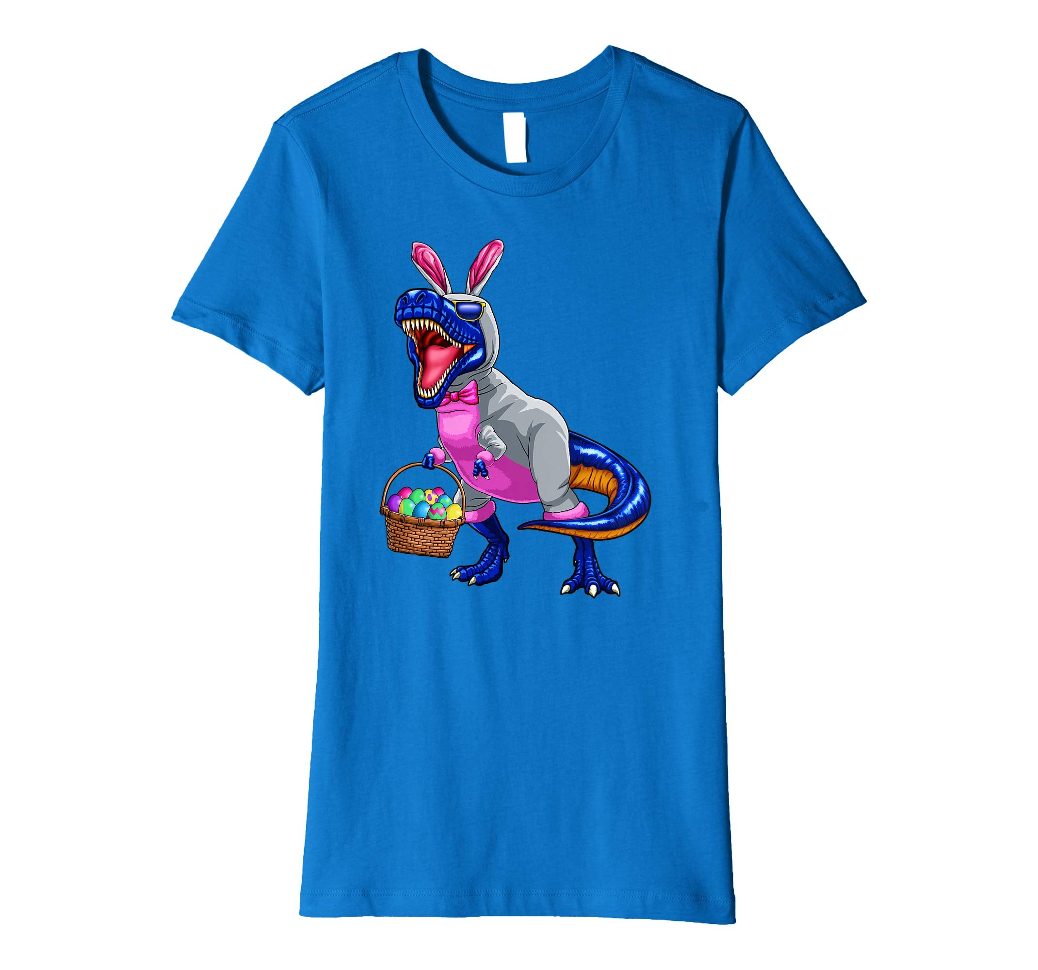 Easter T Rex Dinosaur Shirt Kids Boys Bunny Basket Eggs