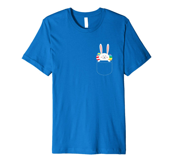 Cute Easter Bunny And Easter Eggs In A Pocket T Shirt