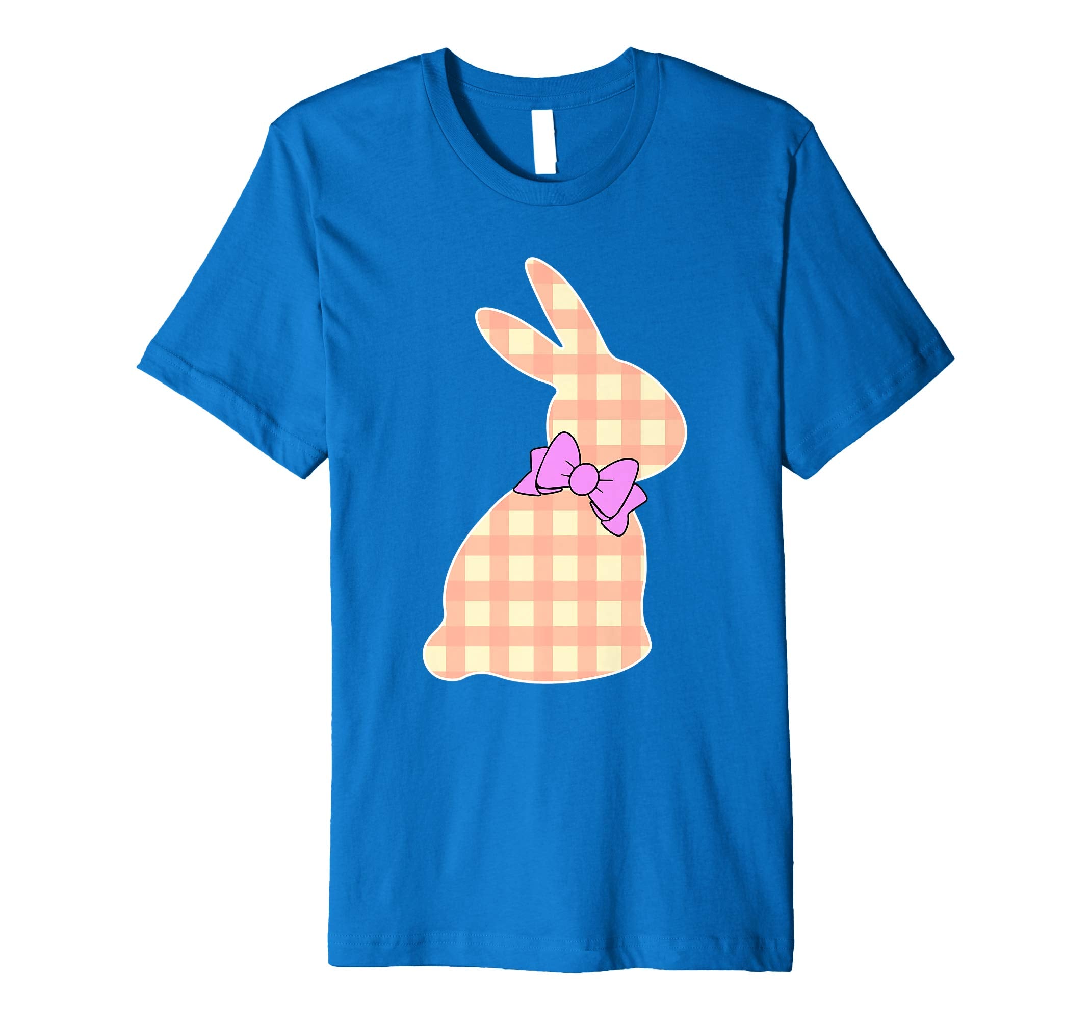 Happy Easter Buffalo Plaid Bunny Bow Boys Girls Kids T Shirt