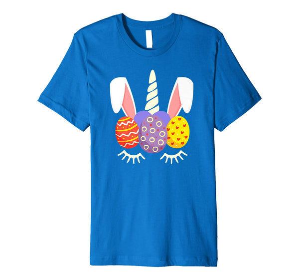 Unicorn Bunny Egg Hunt Happy Easter Kids Boys Girls T Shirt