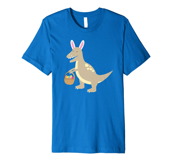 Velociraptor With Bunny Ears T Shirt Basket Of Easter Egg