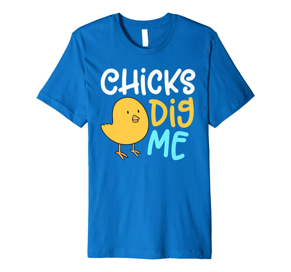 Chicks Dig Me Egg Hunt Happy Easter Kids Boys Girls T Shirt
