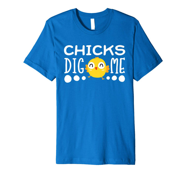 Chicks Dig Me Egg Hunt Happy Easter Kids Boys Girls T Shirt