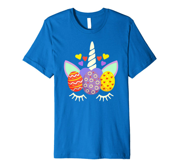 Unicorn Face Egg Hunt Happy Easter Kids Boys Girls T Shirt