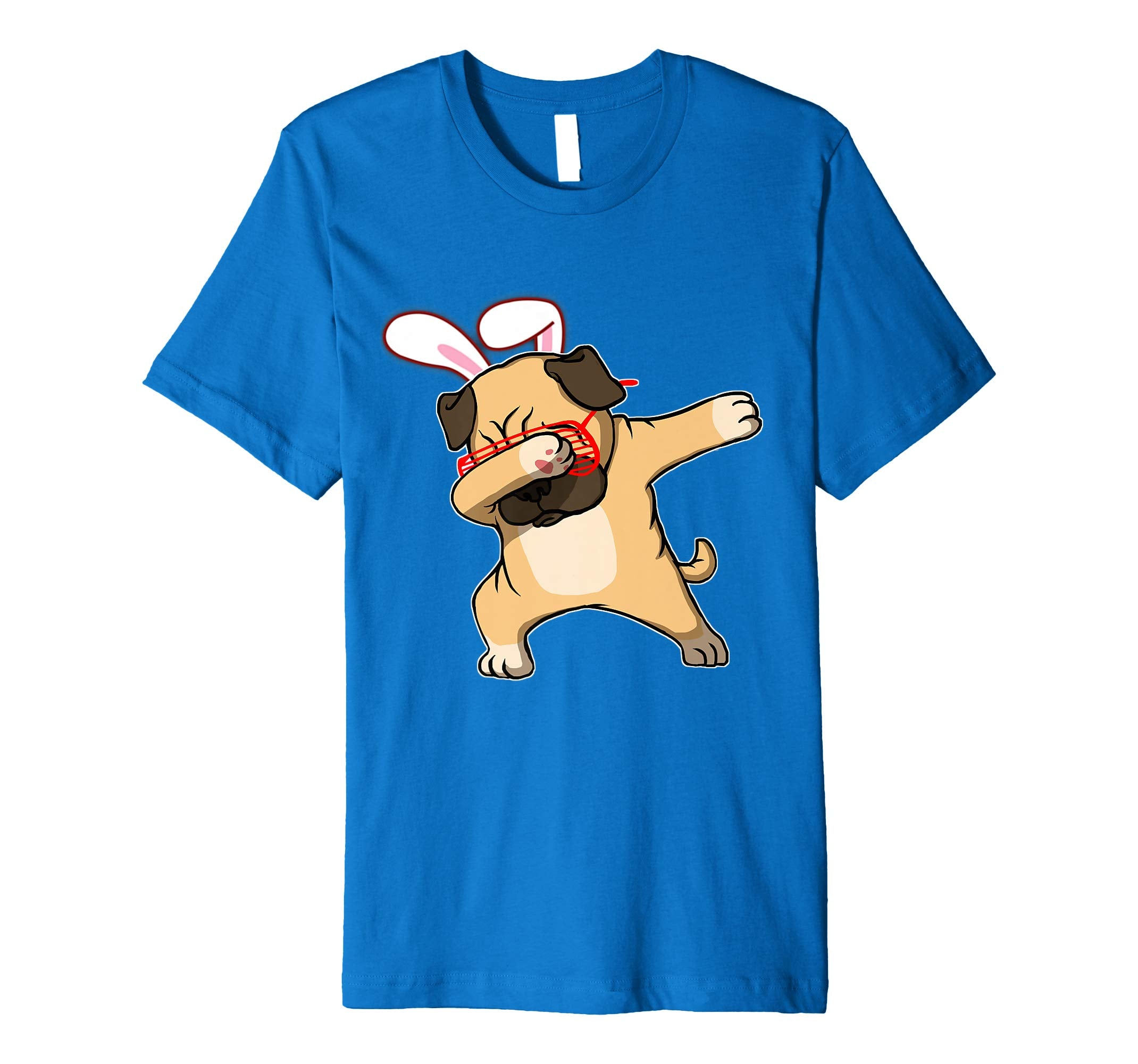 Easter Bunny Dabbing Pug Dog Tshirt Rabbit Ears Animal Gift