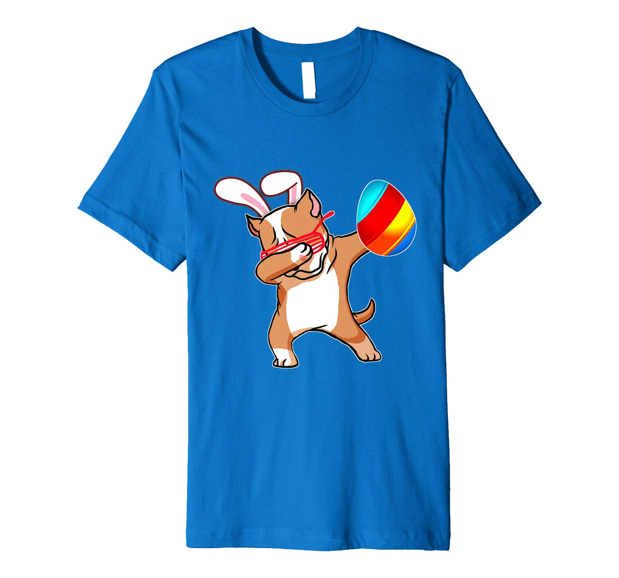Easter Bunny Dabbing Pitbull Dog Tshirt Egg Ears Animal Gift