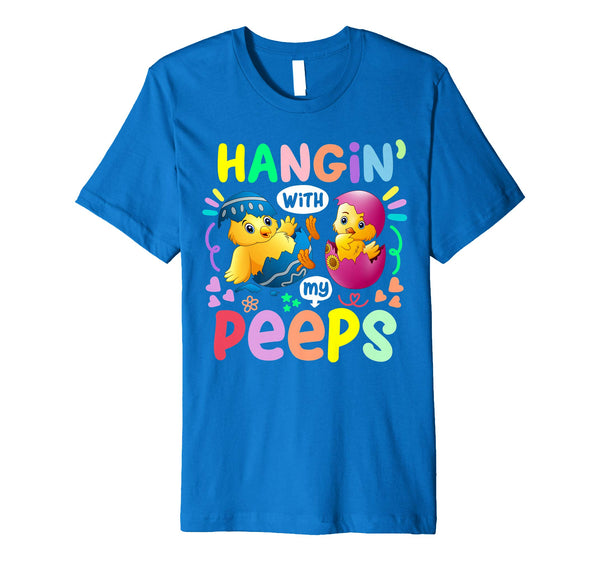 Hanging With My Peeps Happy Easter Kids Boys Girls T Shirt
