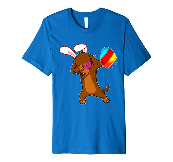 Easter Bunny Dabbing Dachshund Dog Tshirt Egg Ears Gift