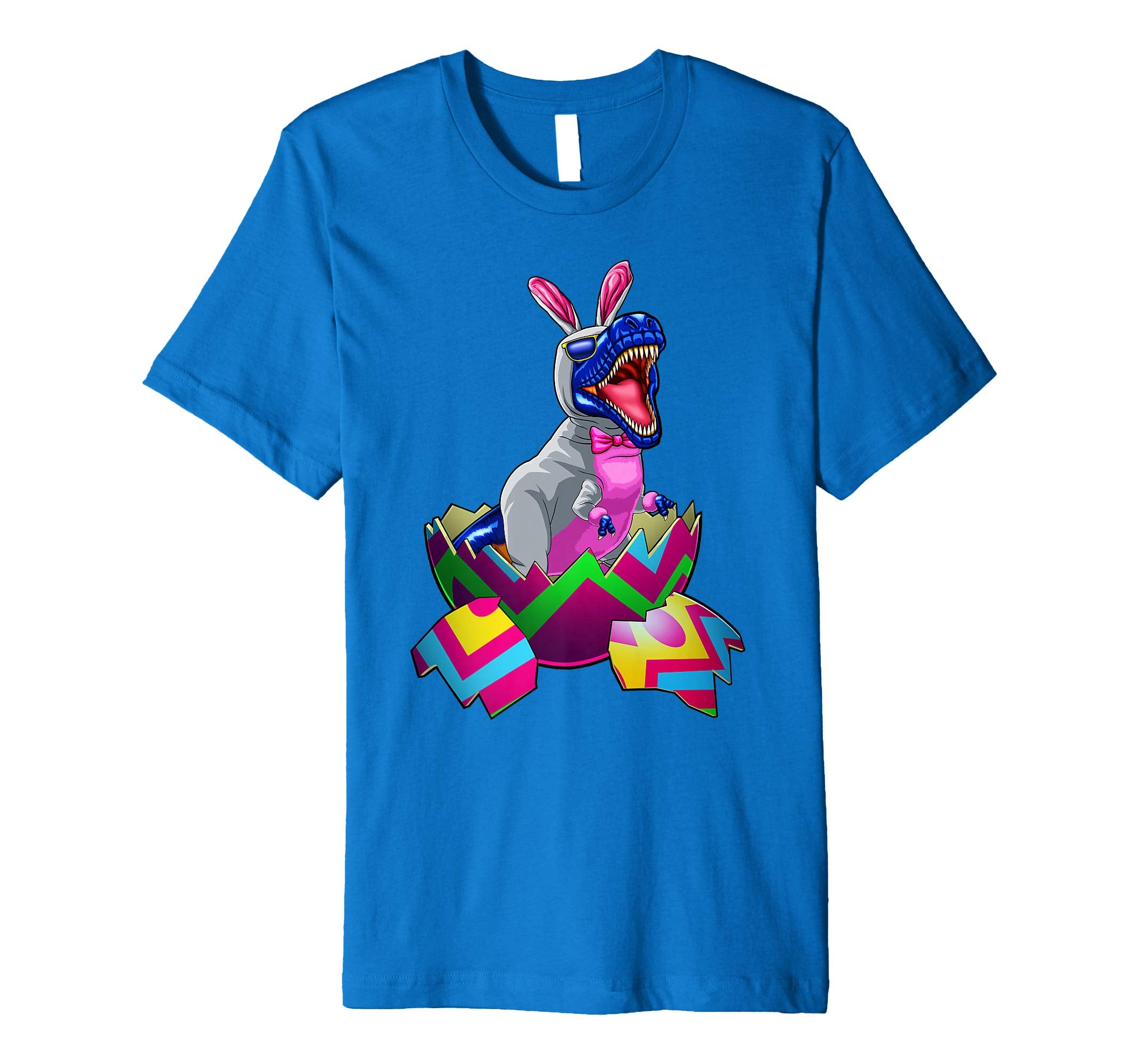 Easter T Rex Dinosaur Shirt Kids Boys Bunny Basket Eggs
