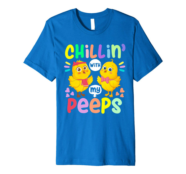Chillin With My Peeps Happy Easter Kids Boys Girls T Shirt