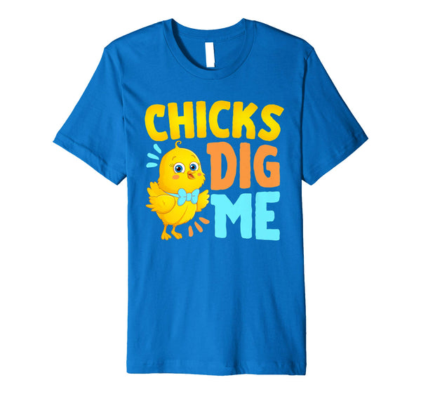 Chicks Dig Me Egg Hunt Happy Easter Kids Boys Girls T Shirt