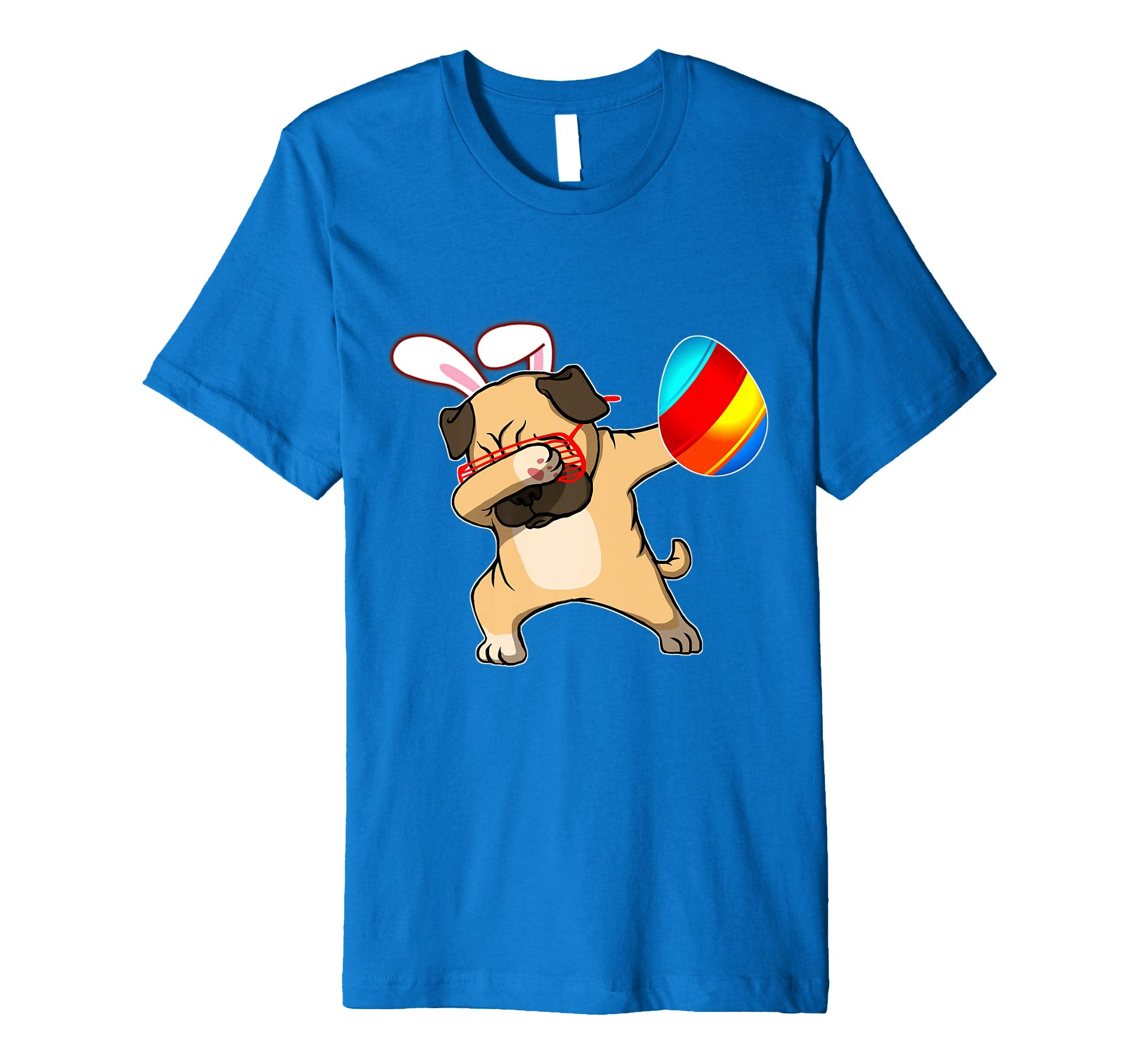Easter Bunny Dabbing Pug Dog Tshirt Egg Ears Animal Gift