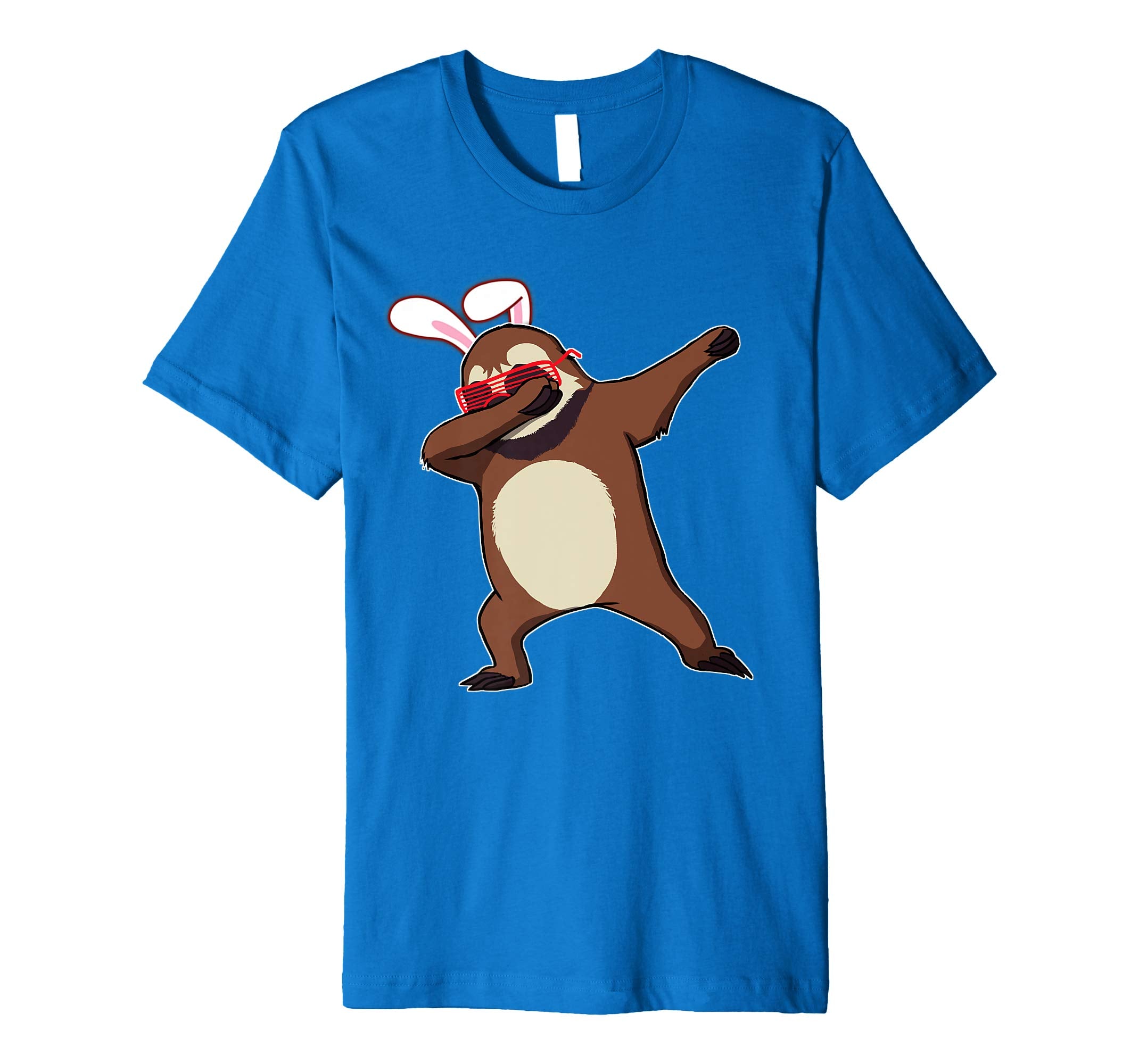 Easter Bunny Dabbing Sloth Tshirt Rabbit Ears Animal Gift