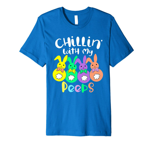 Chillin With My Peeps Happy Easter Kids Boys Girls T Shirt