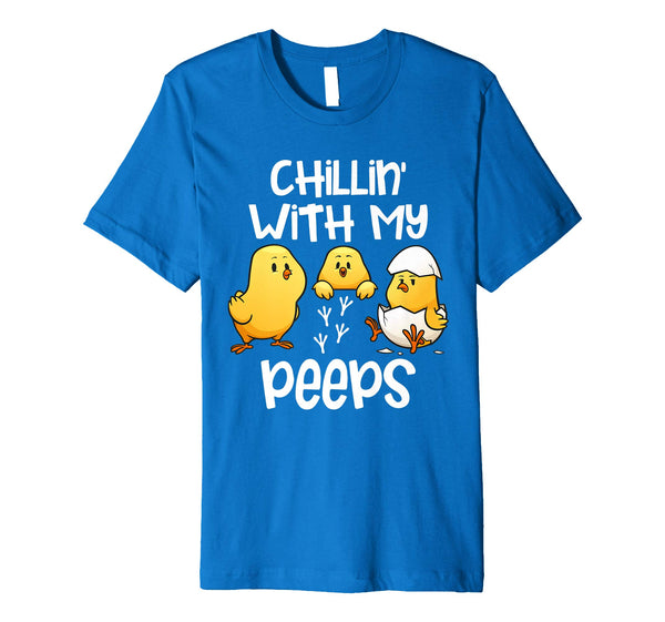 Chillin With My Peeps Happy Easter Kids Boys Girls T Shirt