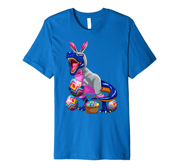 Easter T Rex Dinosaur Shirt Kids Boys Bunny Basket Eggs