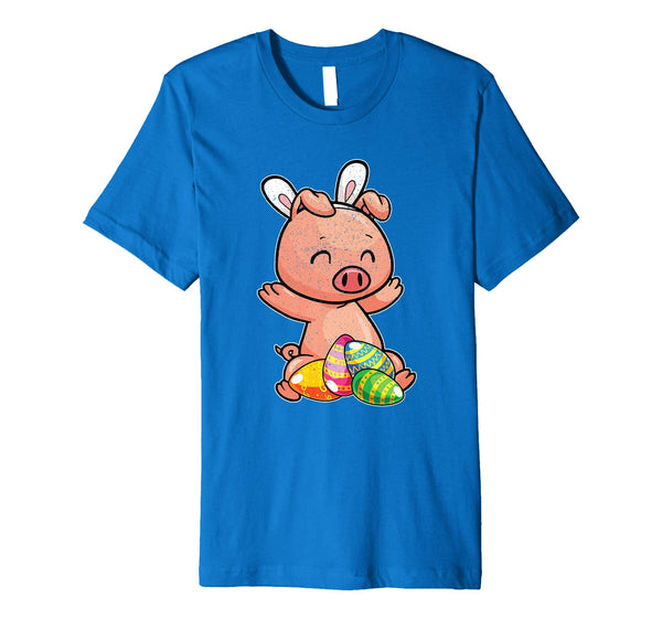 Pig And Bunny Rabbit Hat Funny Easter Eggs Gift Shirt