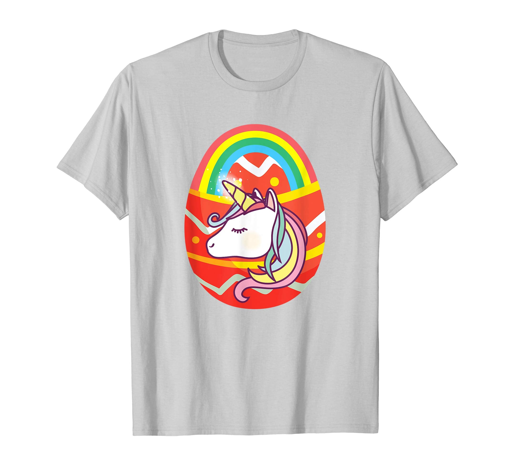 Cute Unicorn Rainbow Easter Bunny Egg T-Shirt for Kids Girls
