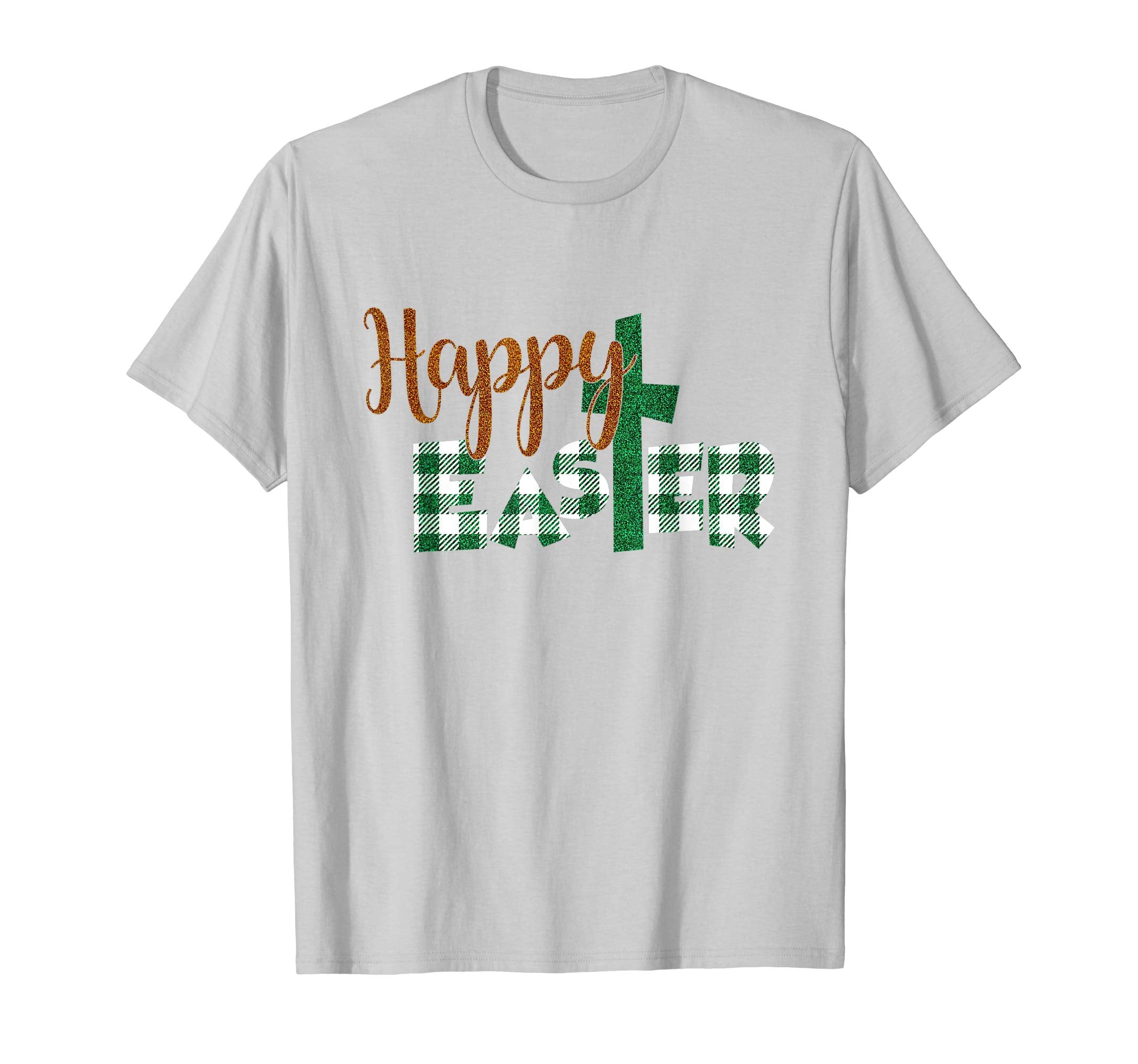 Happy Easter Christian Plaid Cross Woman T Shirt