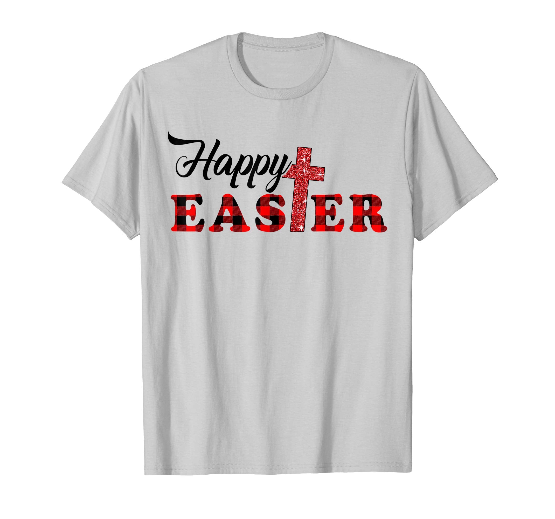Happy Easter buffalo plaid Cross T shirt for Men Women