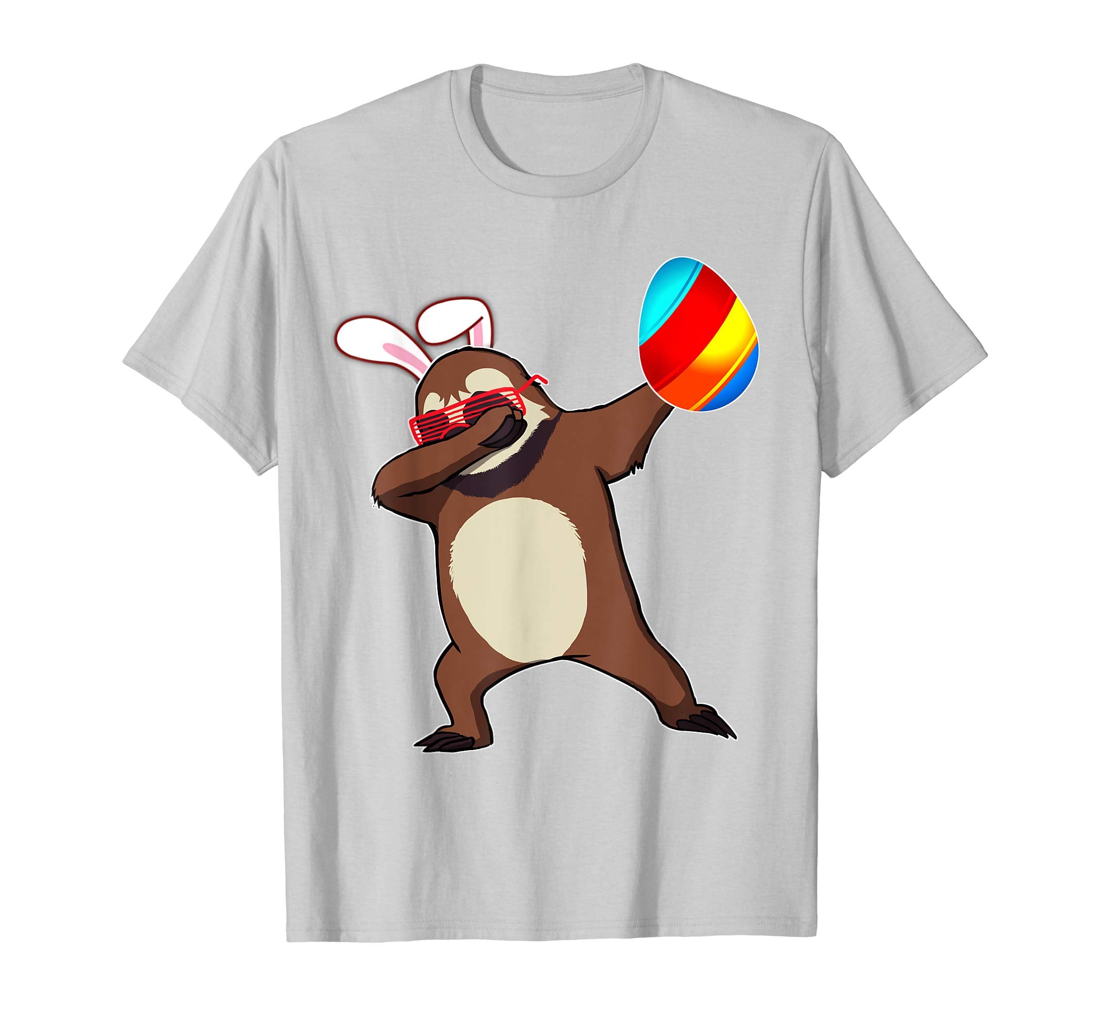 Easter Bunny Dabbing Sloth Tshirt Egg Ears Animal Gift