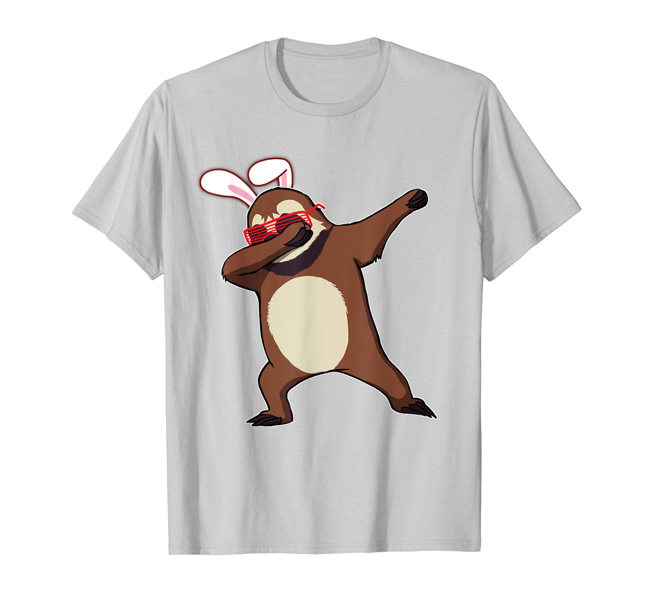 Easter Bunny Dabbing Sloth Tshirt Rabbit Ears Animal Gift