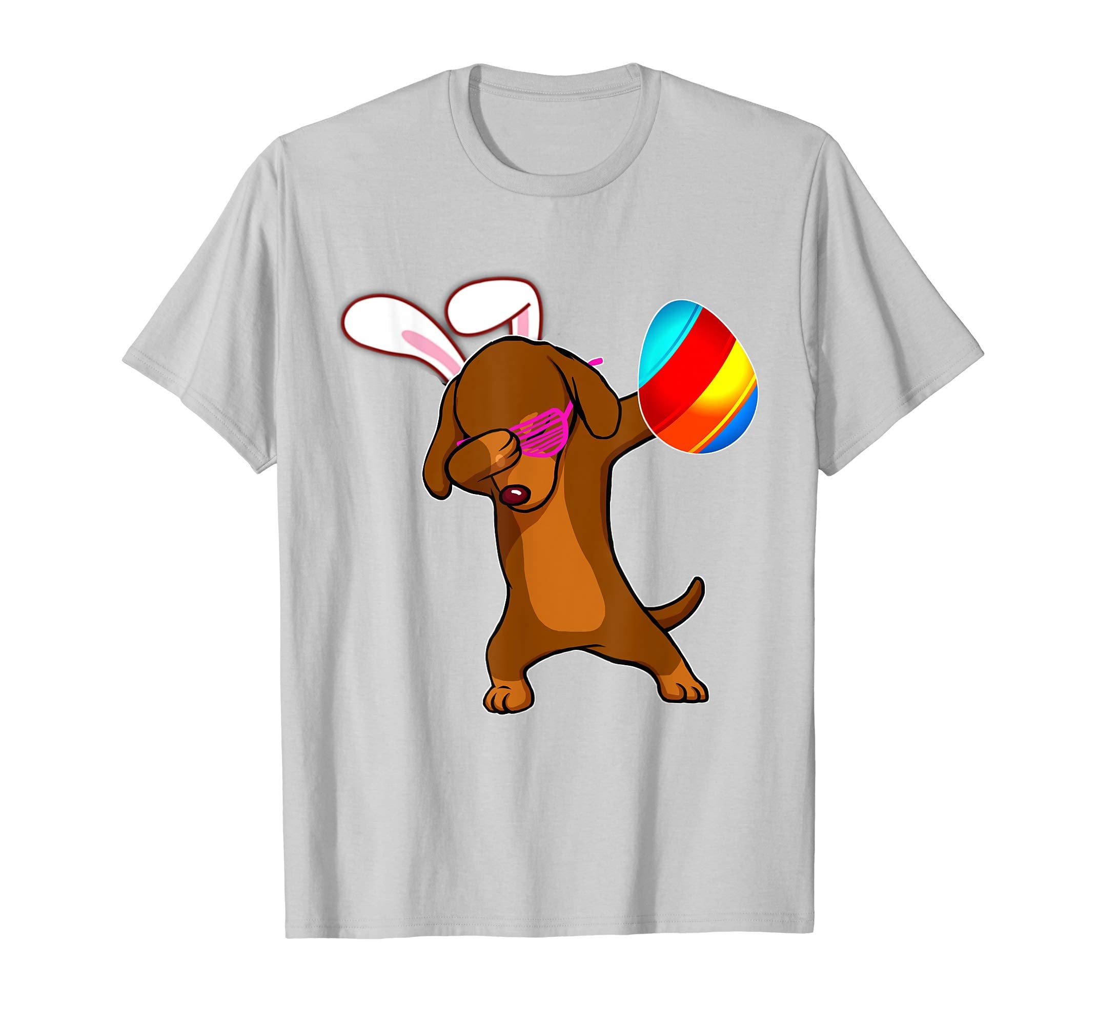 Easter Bunny Dabbing Dachshund Dog Tshirt Egg Ears Gift