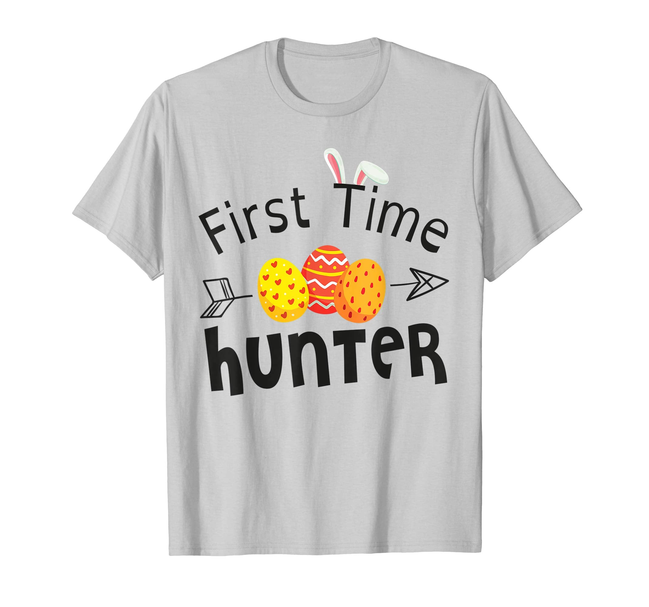 Bunny Face Arrow And Easter Eggs Shirt First Time Hunter