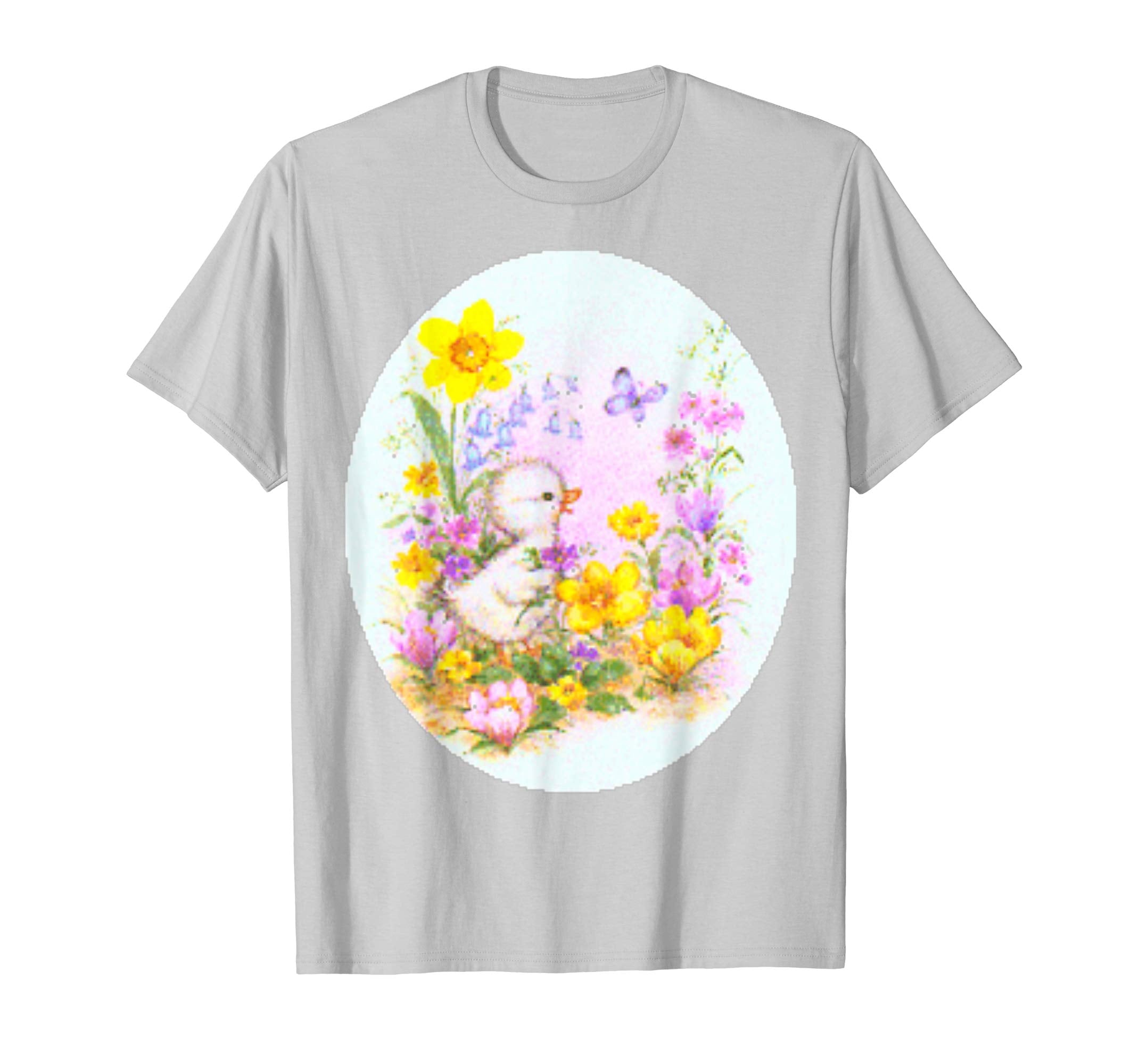 Cute Easter Duckling Chick and Flowers Standard T Shirts