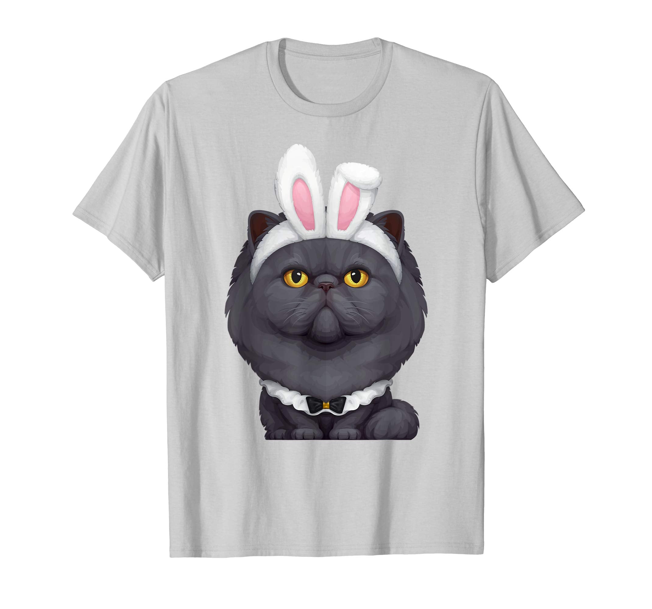 Black Persian Cat in the Easter Bunny Costume T-Shirt