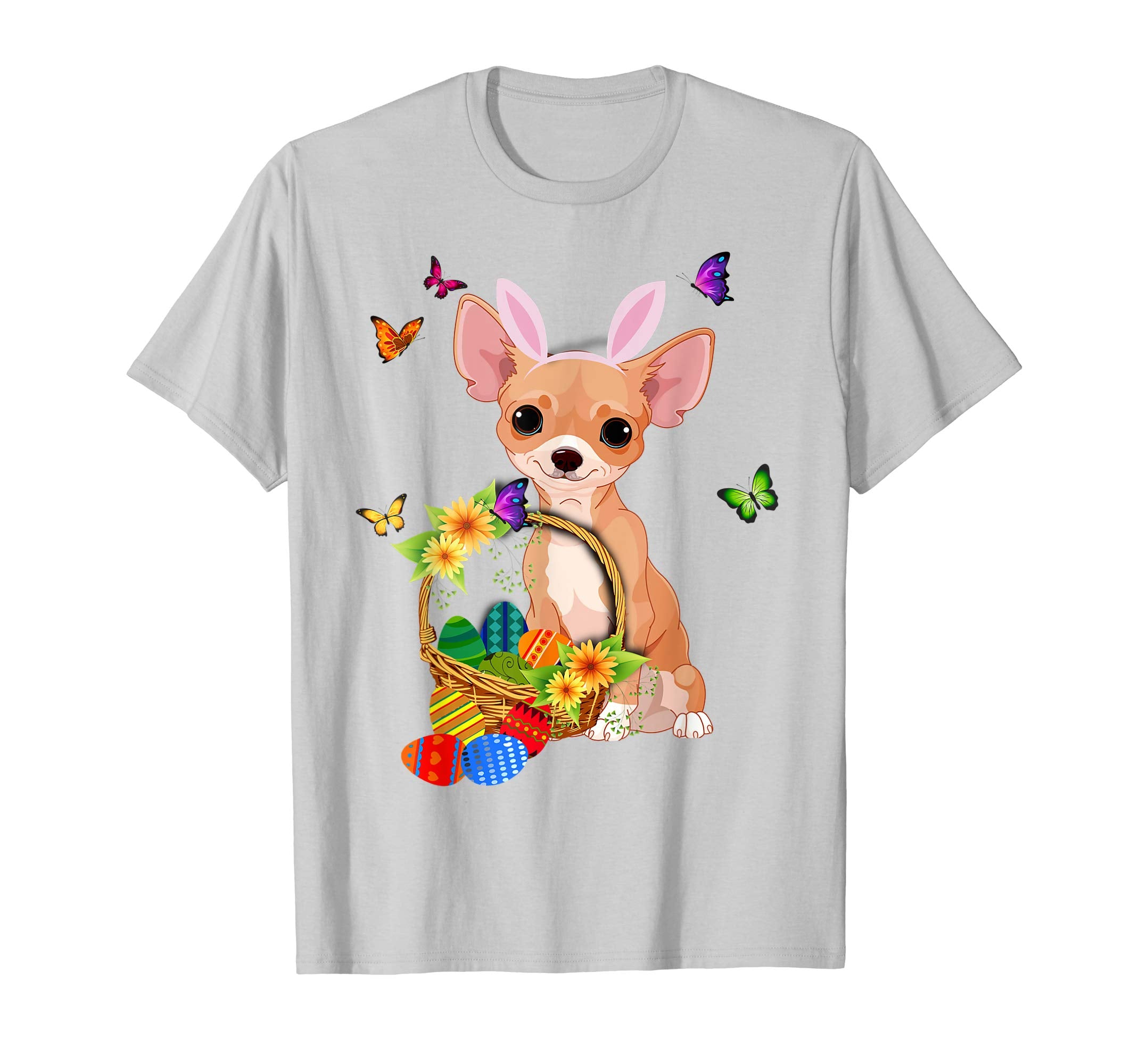 Chihuahua Bunny Hat Rabbit Easter Eggs Shirt
