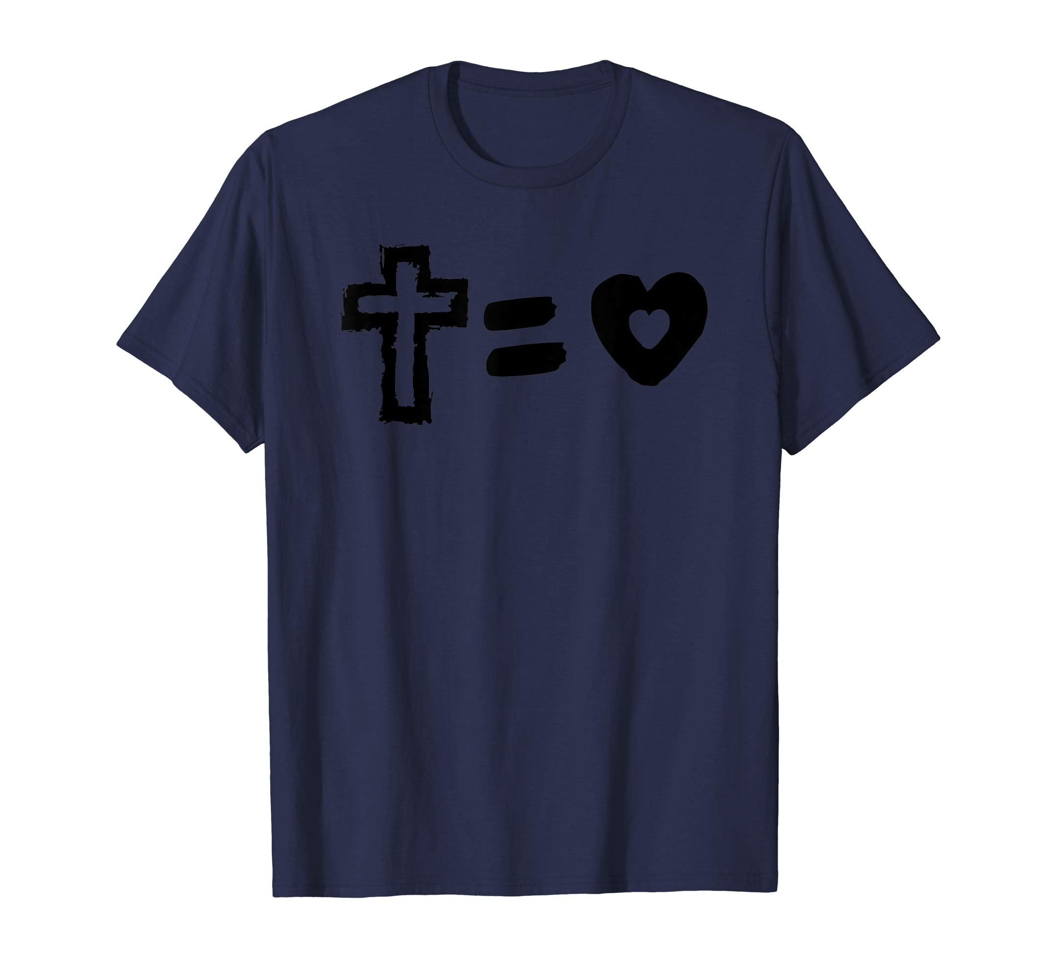 Cross Equals Love Heart Funny Jesus Christian Easter T Shirt