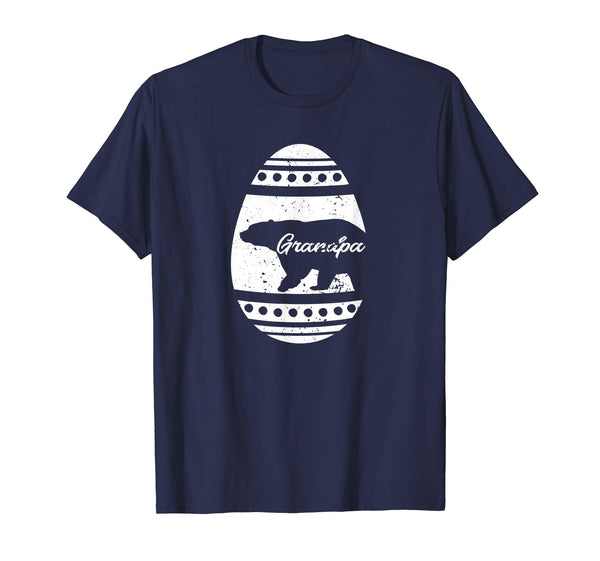 Mens Grandpa Bear Happy Easter Egg T-Shirt Easter Gift for Men